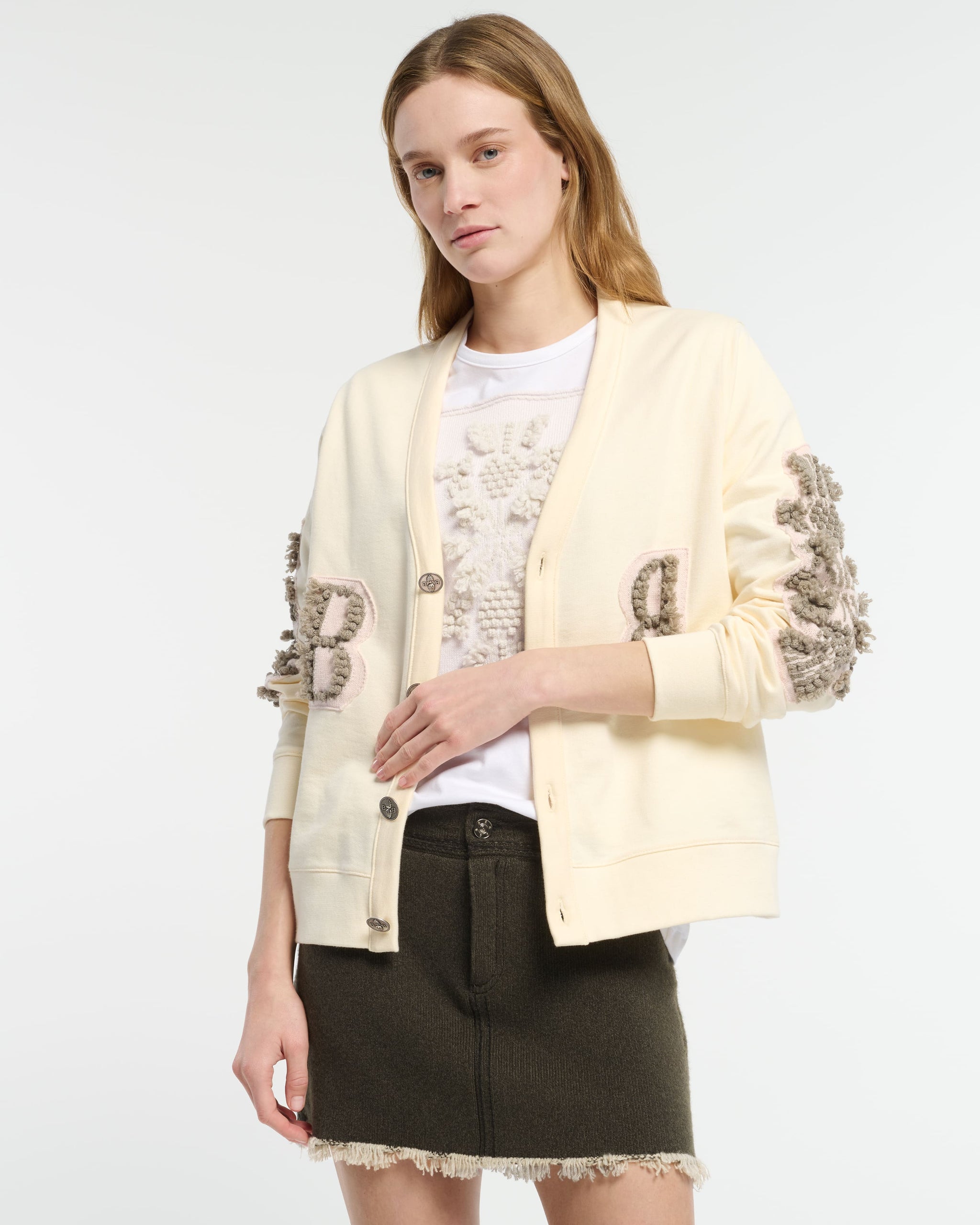 Cardigan en coton avec logo B en cachemire | Barrie - Barrie