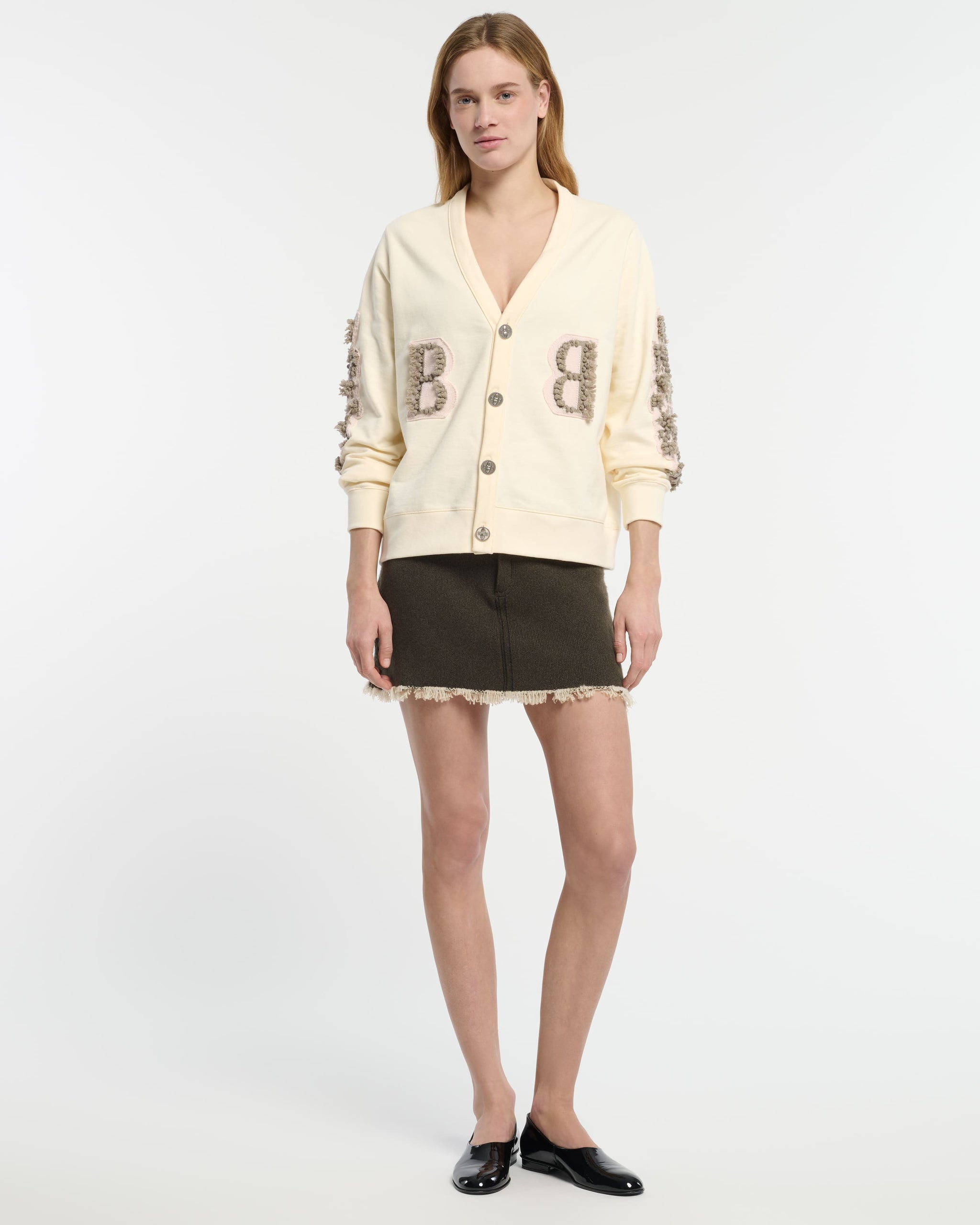 Cardigan en coton avec logo B en cachemire | Barrie - Barrie