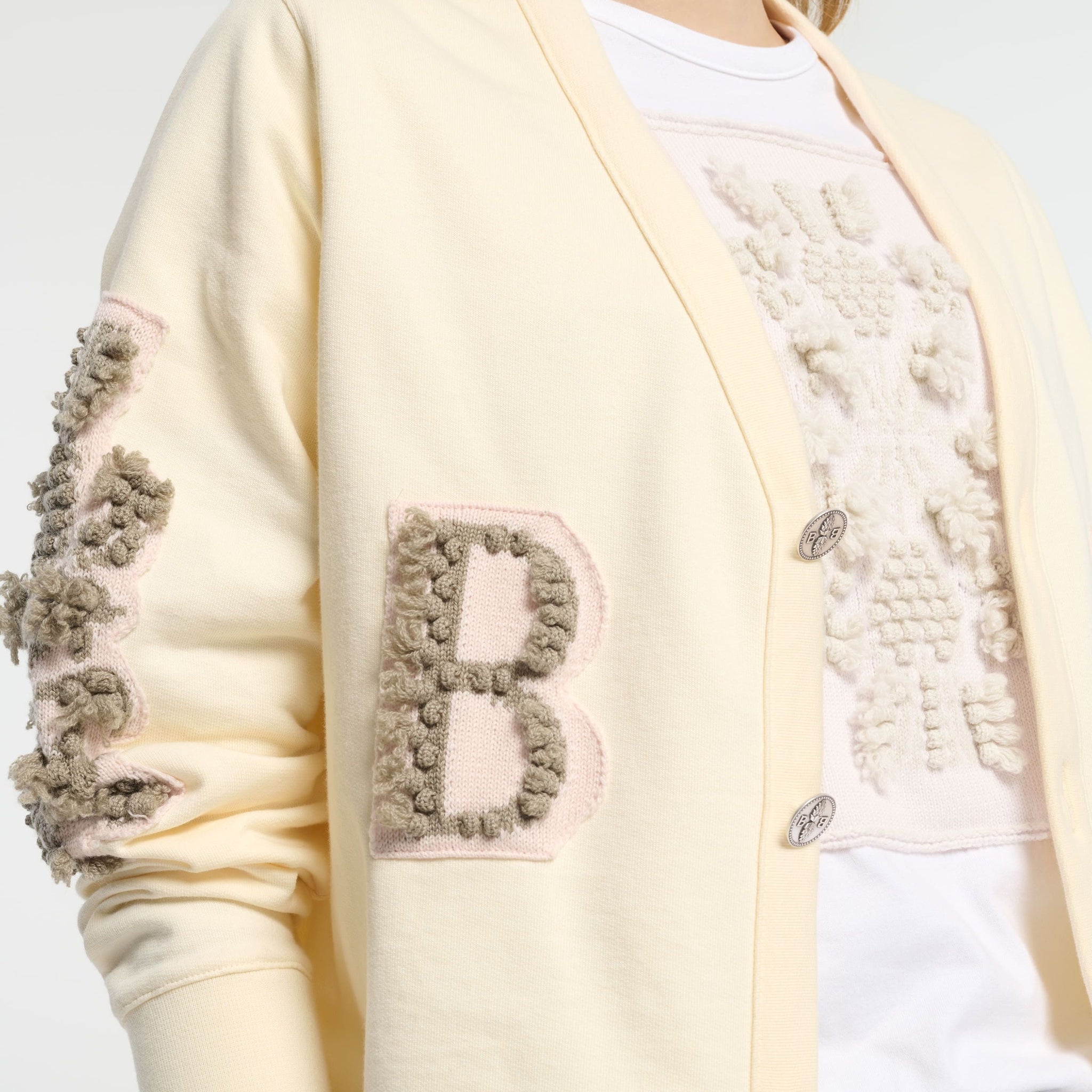 Cardigan en coton avec logo B en cachemire | Barrie - Barrie