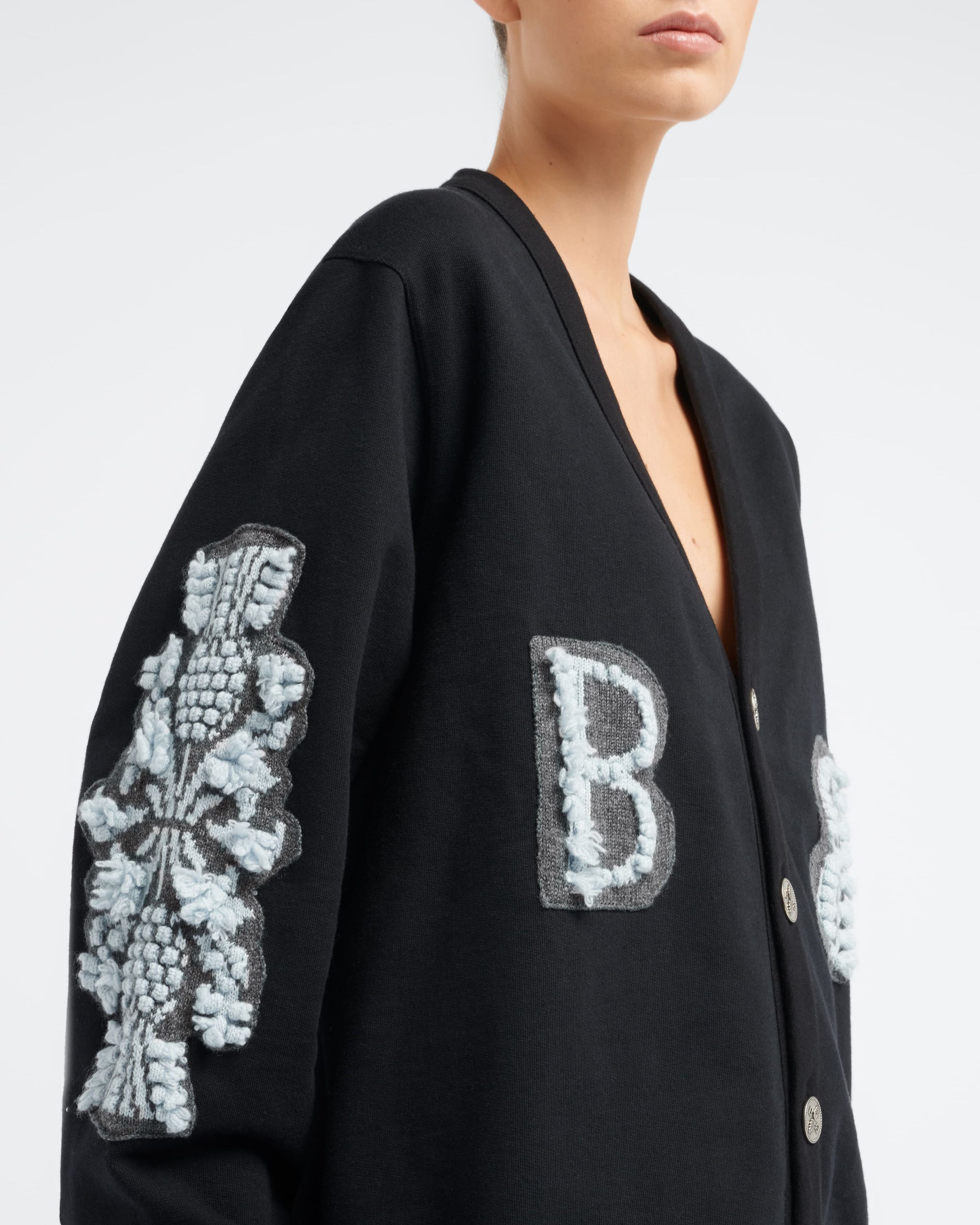 Cardigan in cotton with a cashmere B logo | Barrie - Barrie