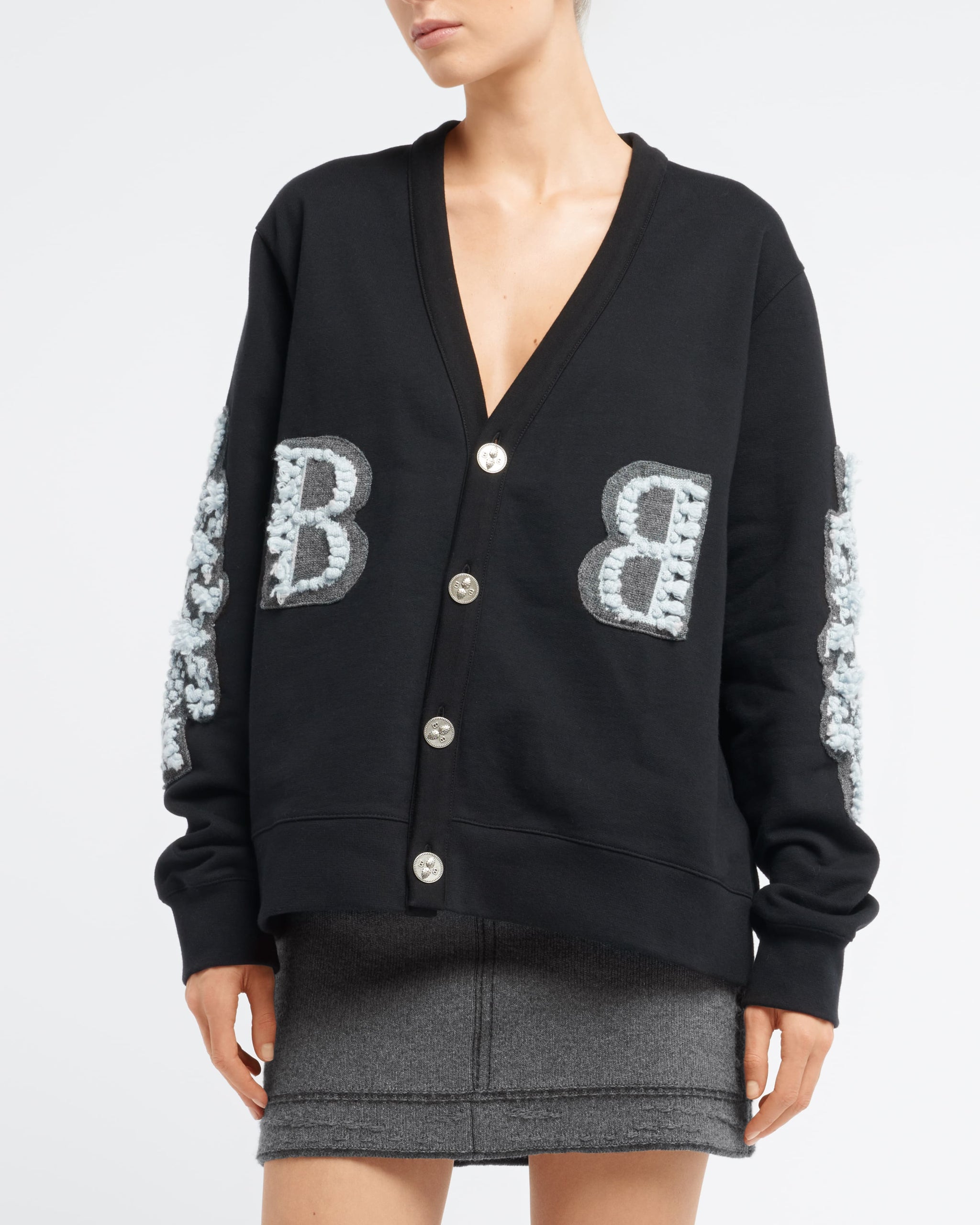 Cardigan in cotton with a cashmere B logo | Barrie - Barrie