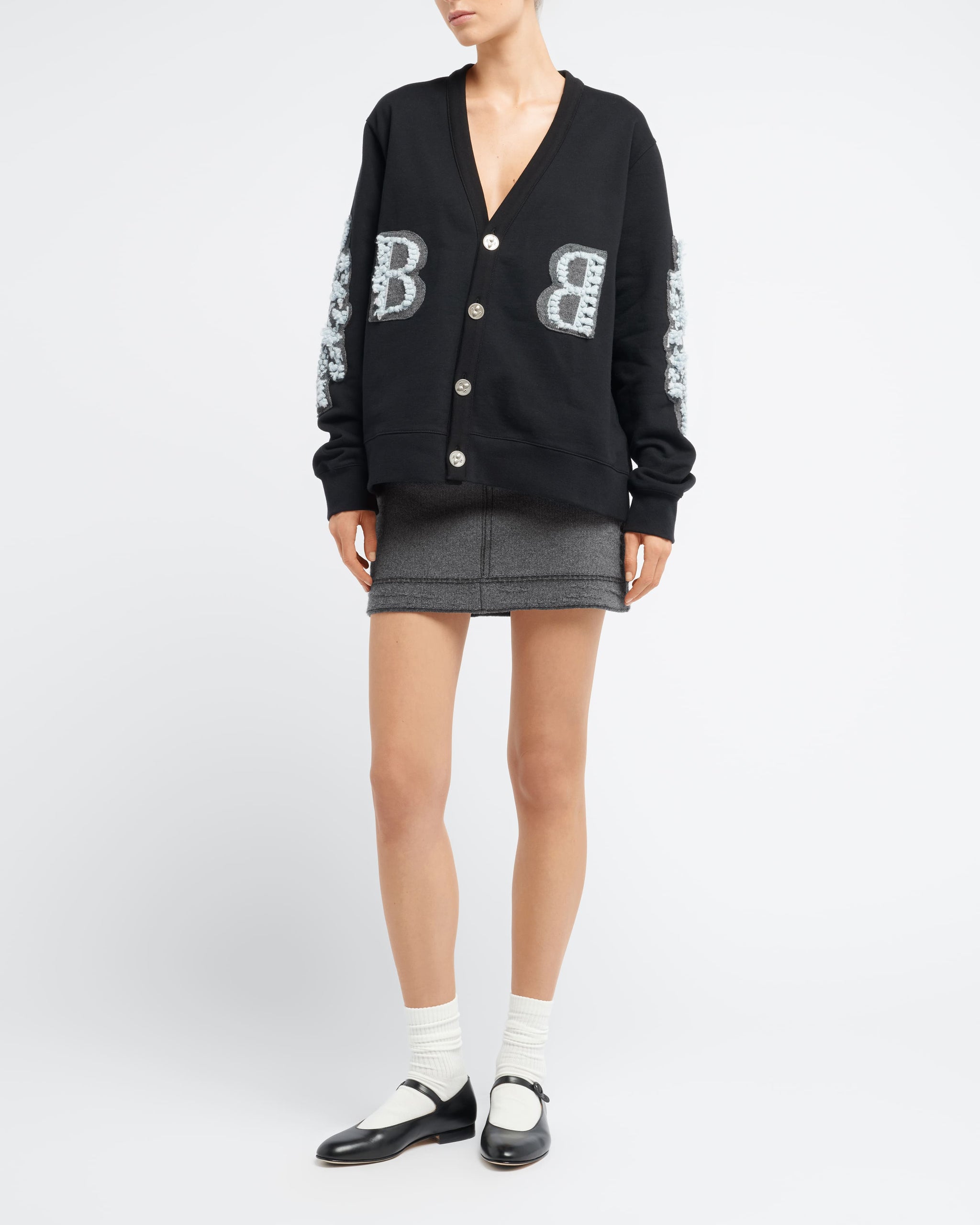 Cardigan in cotton with a cashmere B logo | Barrie - Barrie