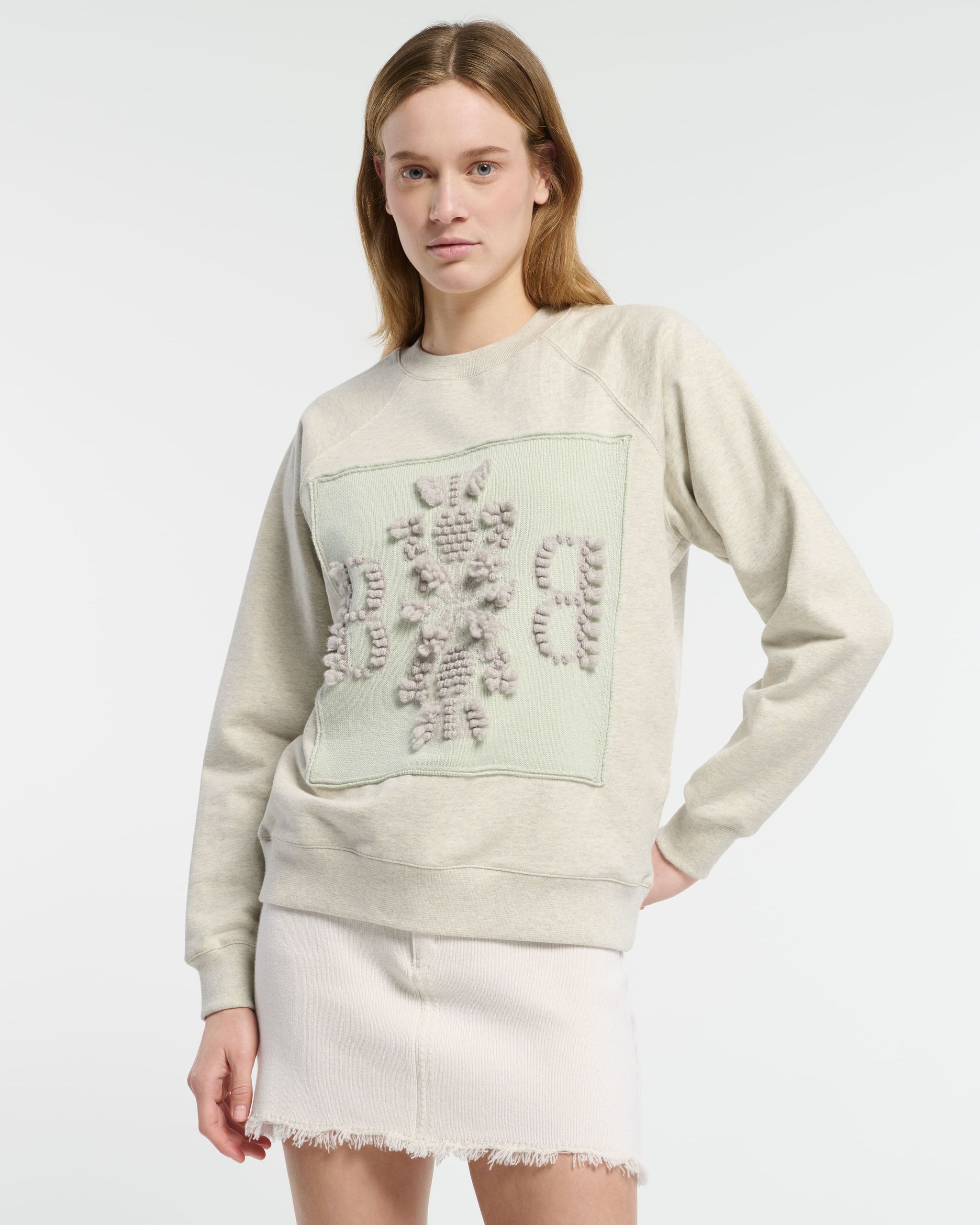 Sweat en coton avec patch logo B en cachemire | Barrie - Barrie