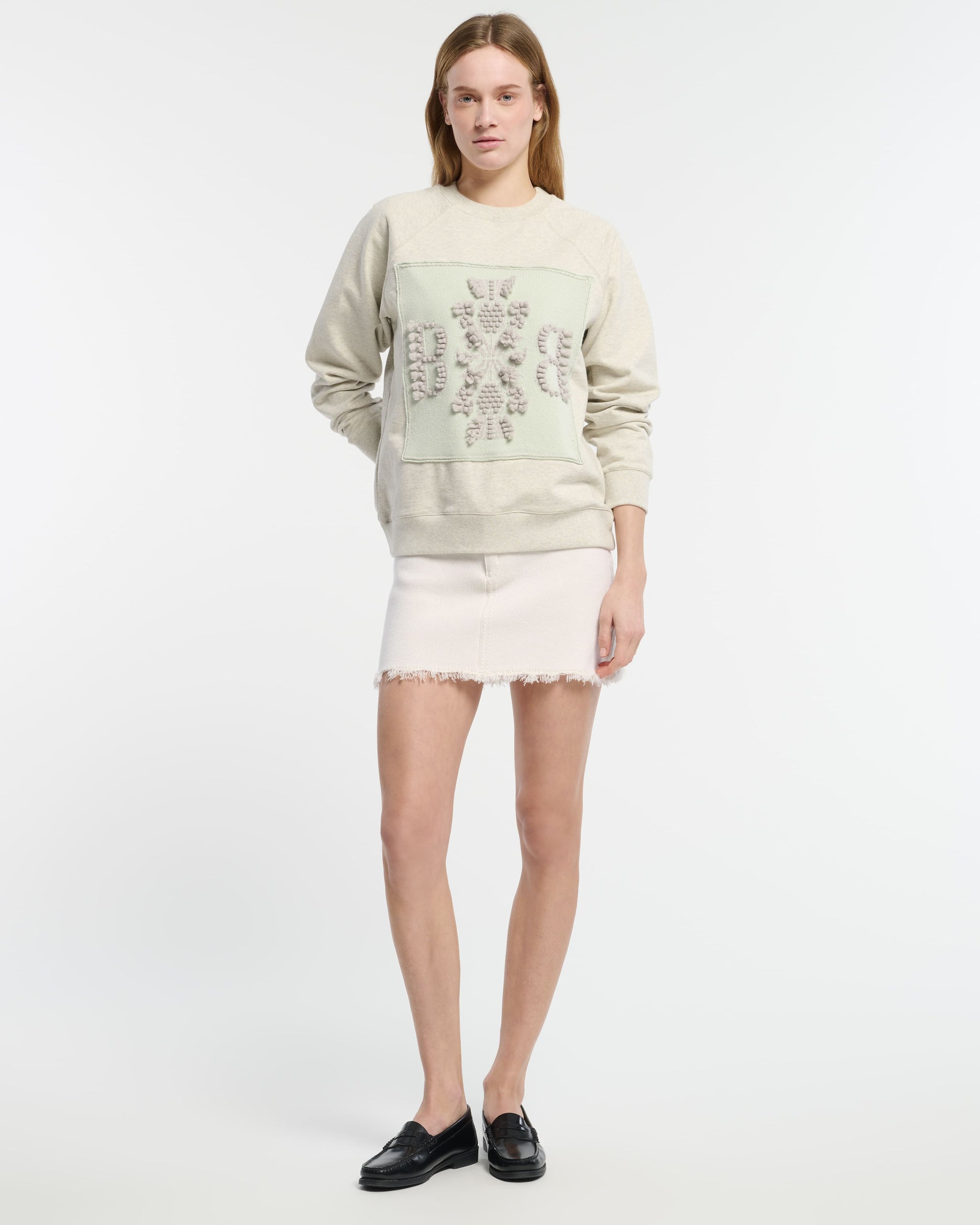 Sweat en coton avec patch logo B en cachemire | Barrie - Barrie