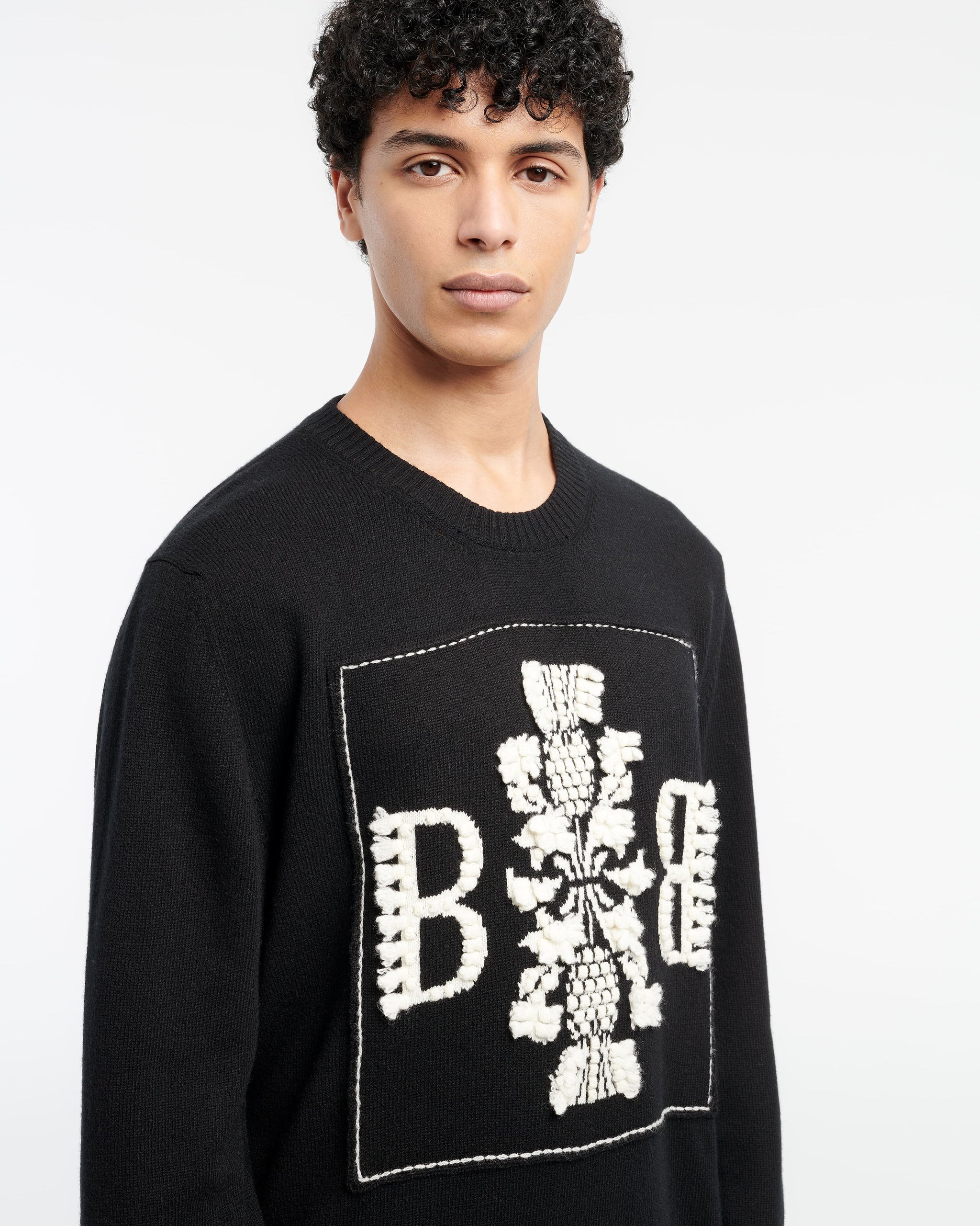Sweat en coton avec patch logo B en cachemire | Barrie - Barrie