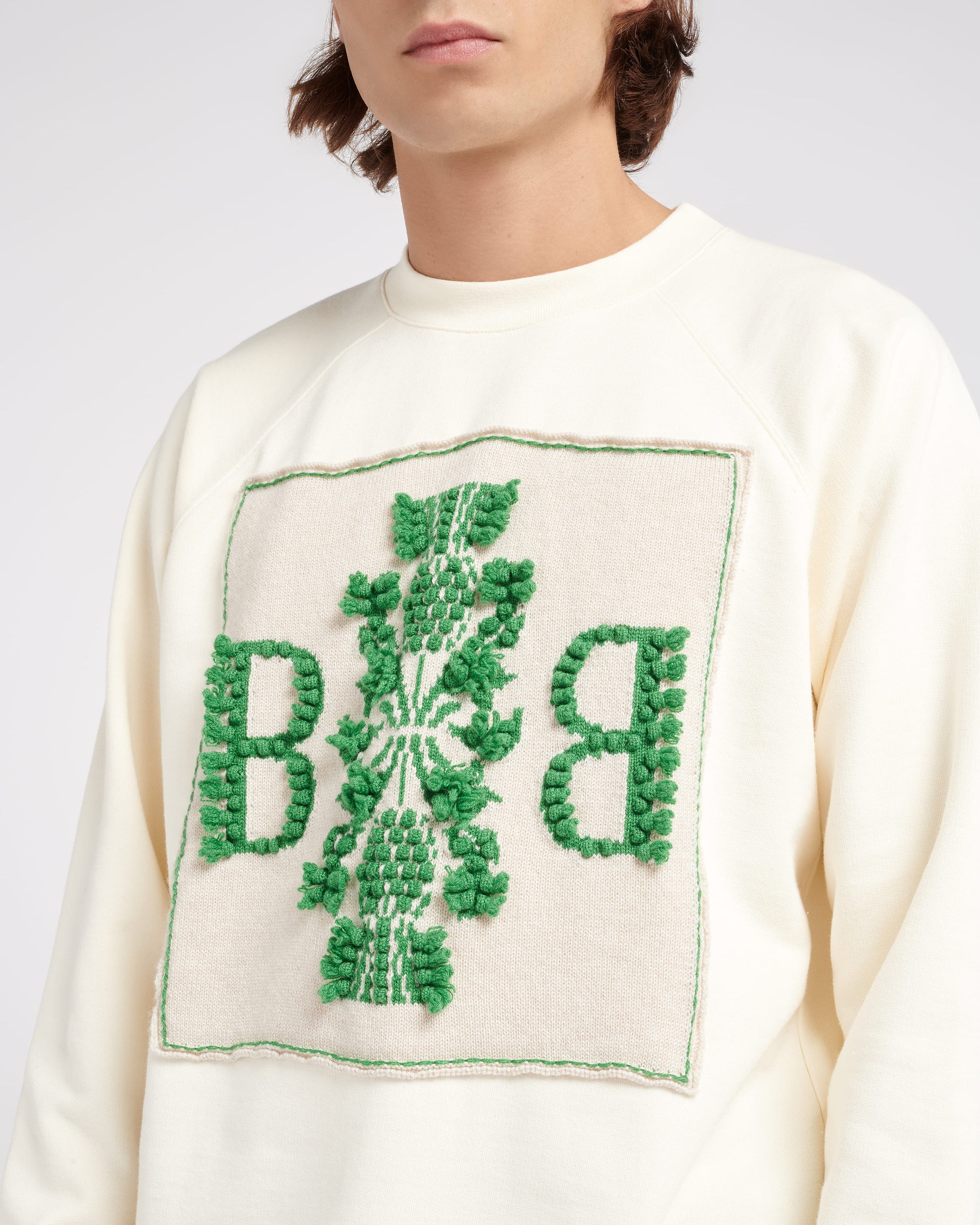 Sweat en coton avec patch logo B en cachemire | Barrie - Barrie