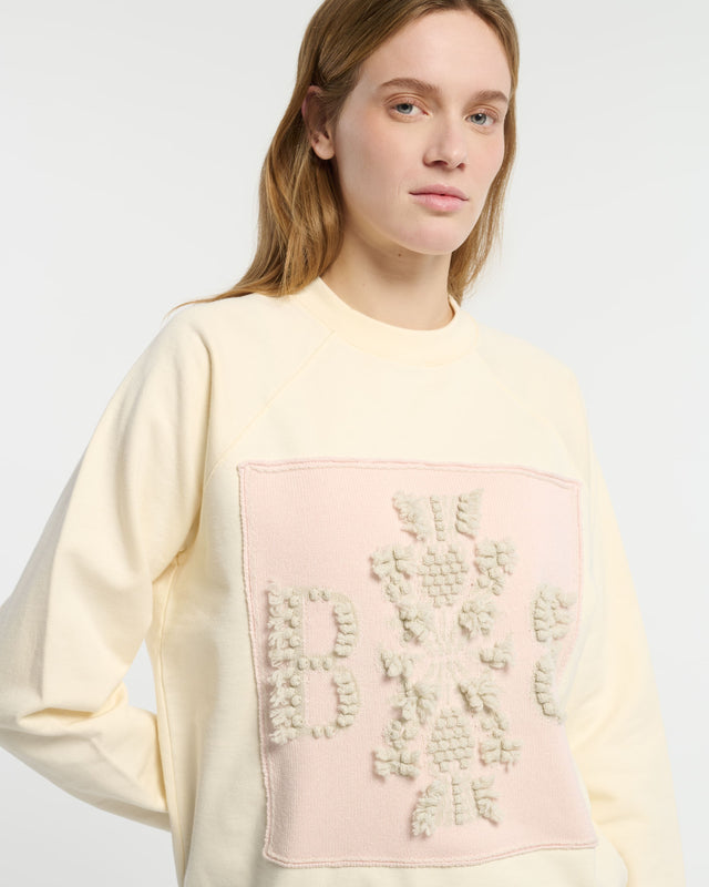 Sweat en coton avec patch logo B en cachemire | Barrie - Barrie