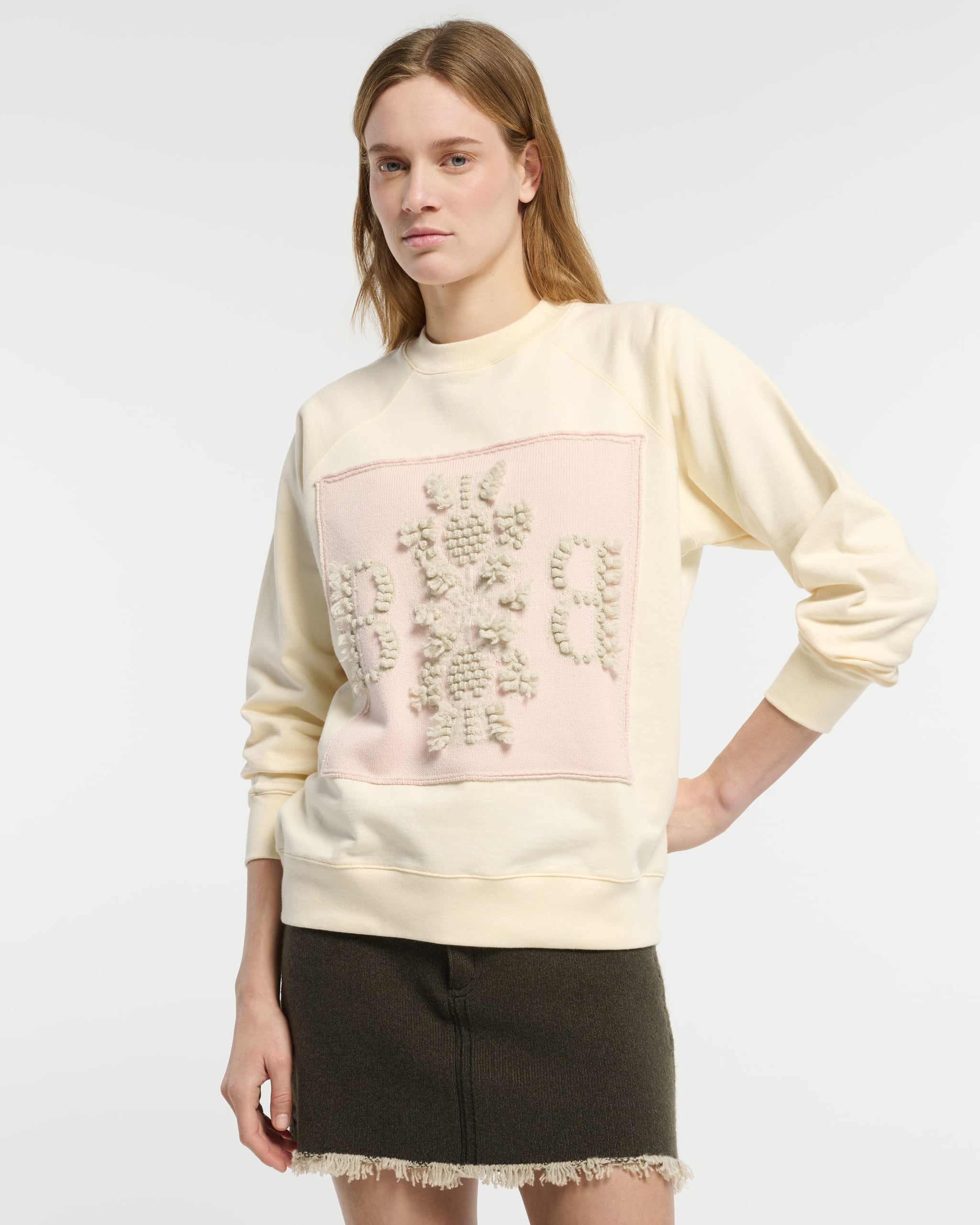 Sweat en coton avec patch logo B en cachemire | Barrie - Barrie