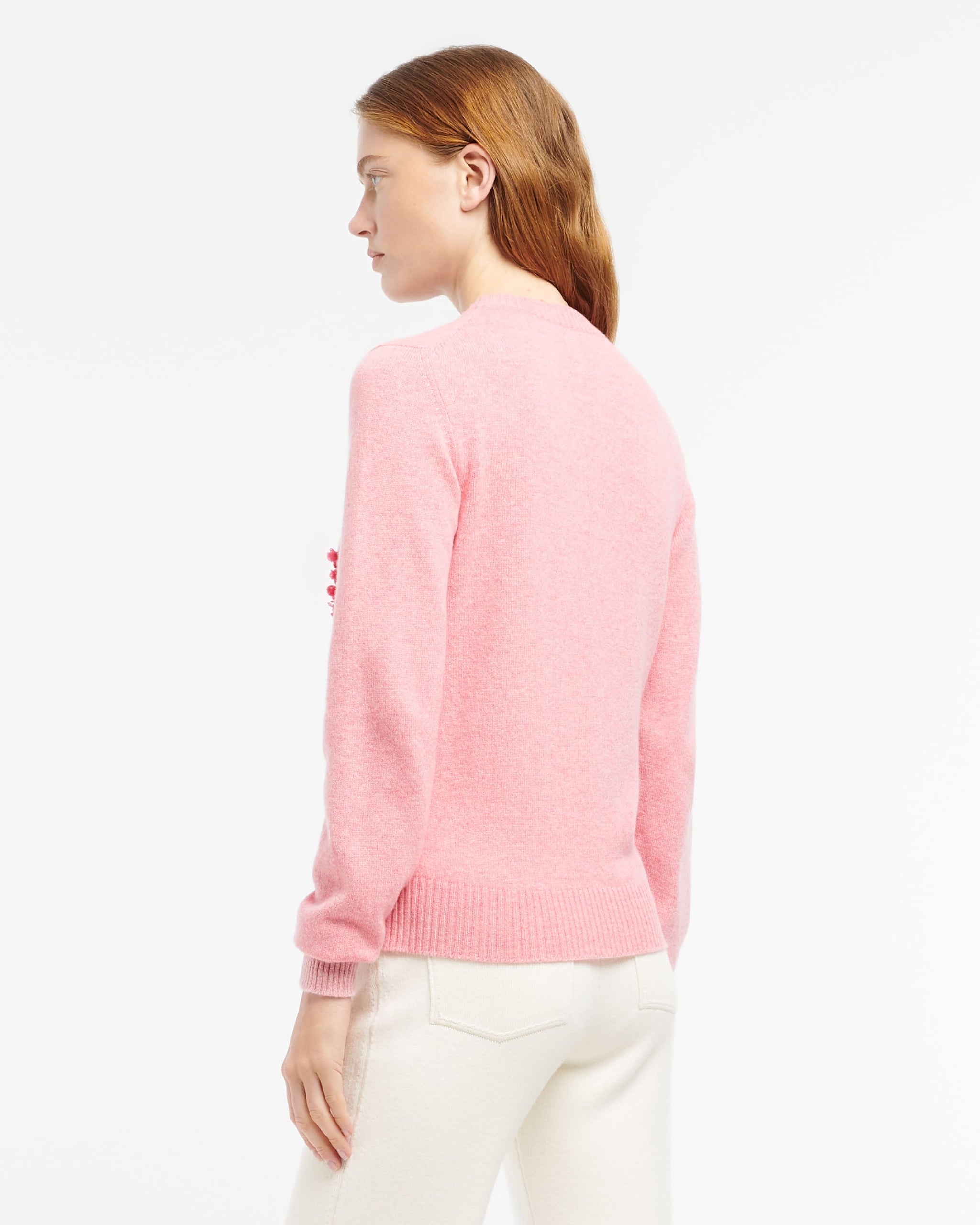 3D logo round-neck jumper in mollted cashmere | Barrie - Barrie
