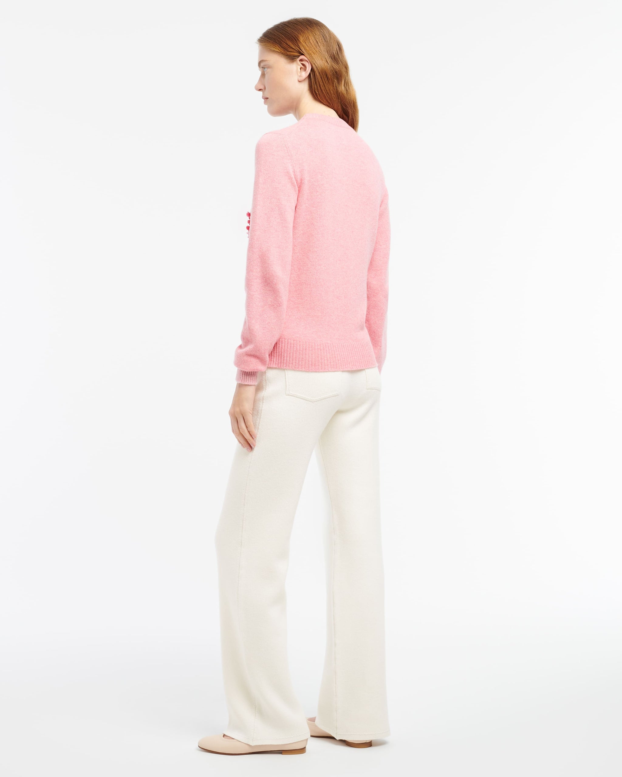 3D logo round-neck jumper in mollted cashmere | Barrie - Barrie