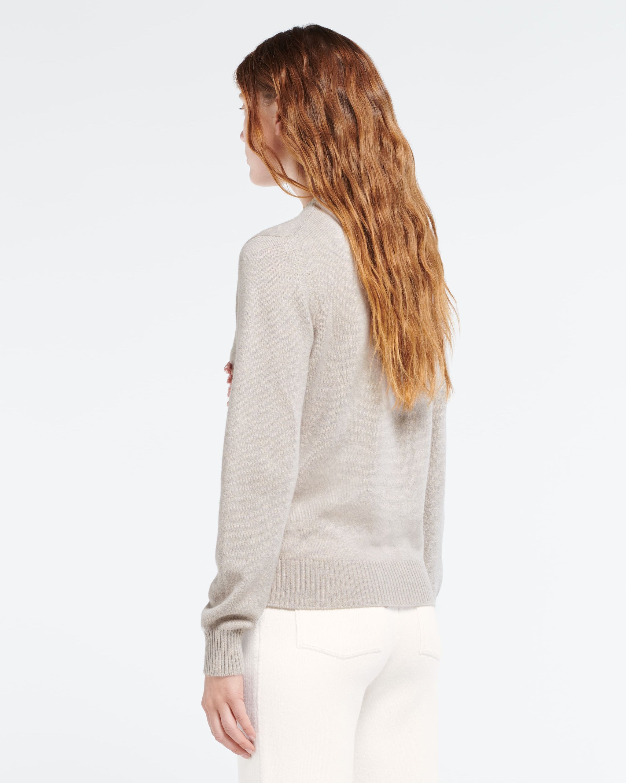 Pull col rond logo 3D en cachemire | Barrie - Barrie