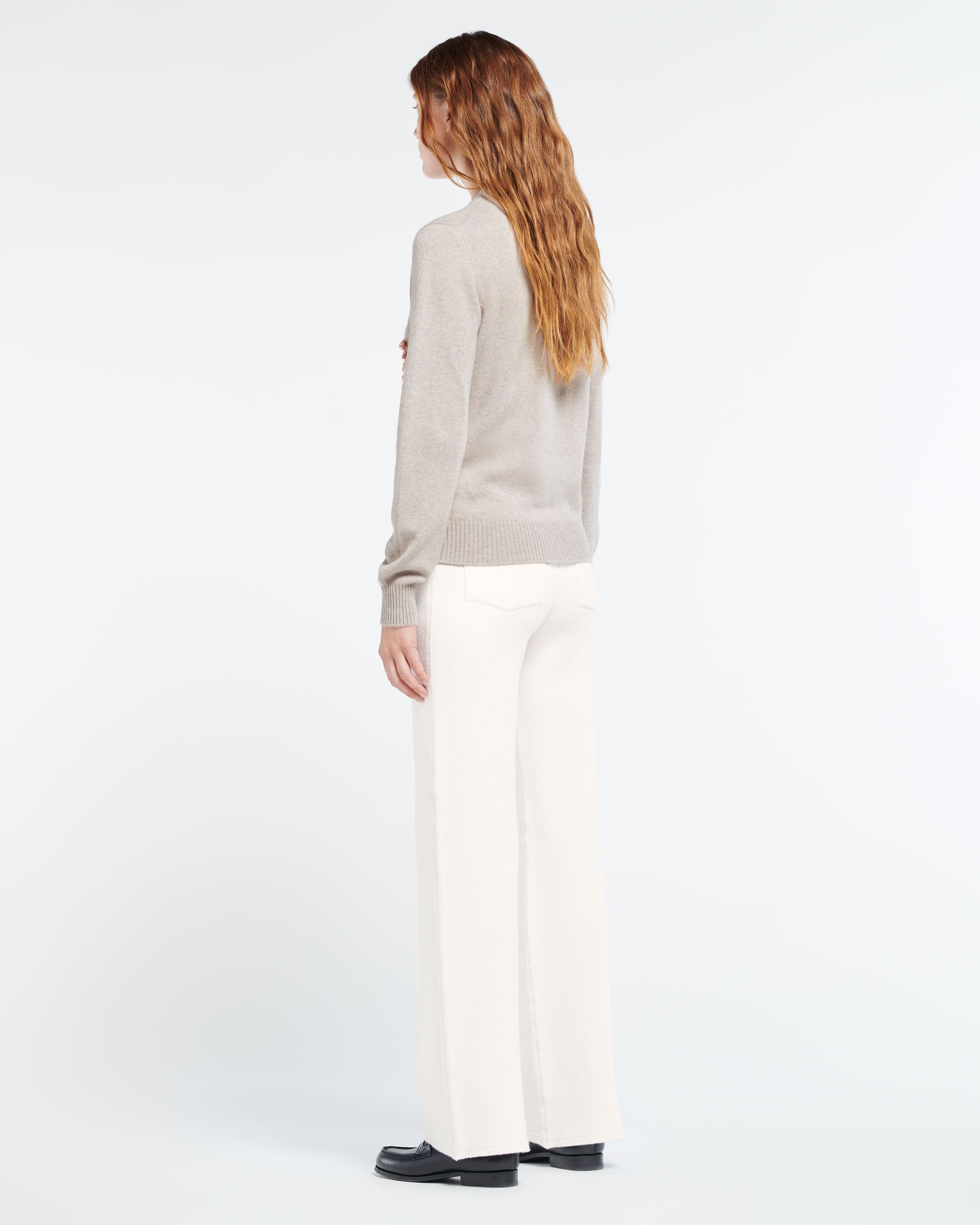 Pull col rond logo 3D en cachemire | Barrie - Barrie