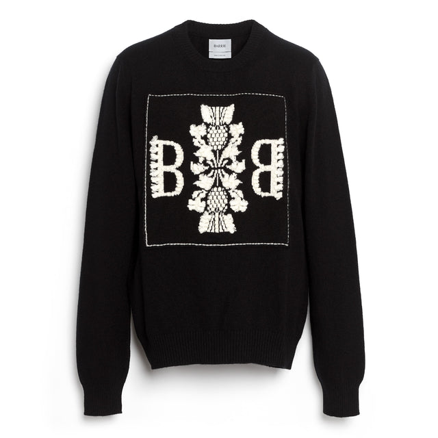 Pull col rond logo 3D en cachemire | Barrie - Barrie