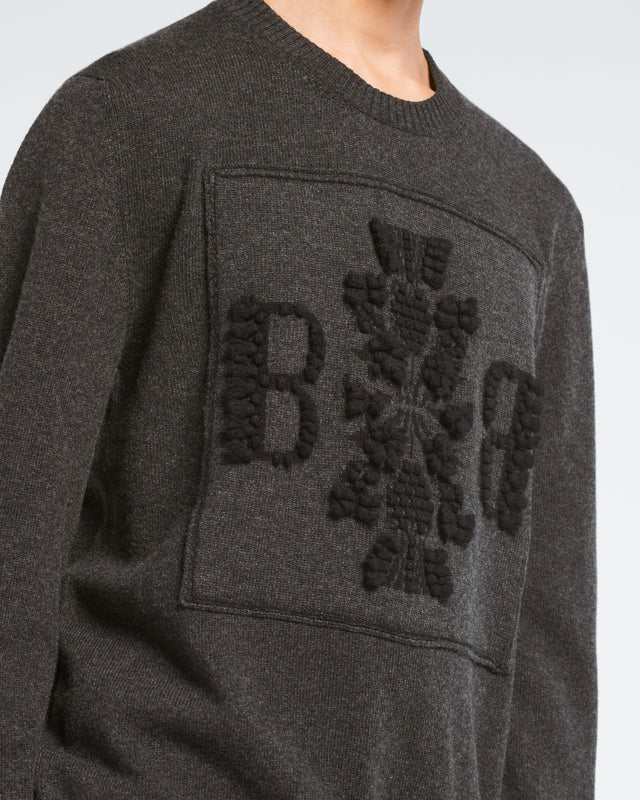 3D cashmere logo round-neck jumper | Barrie - Barrie