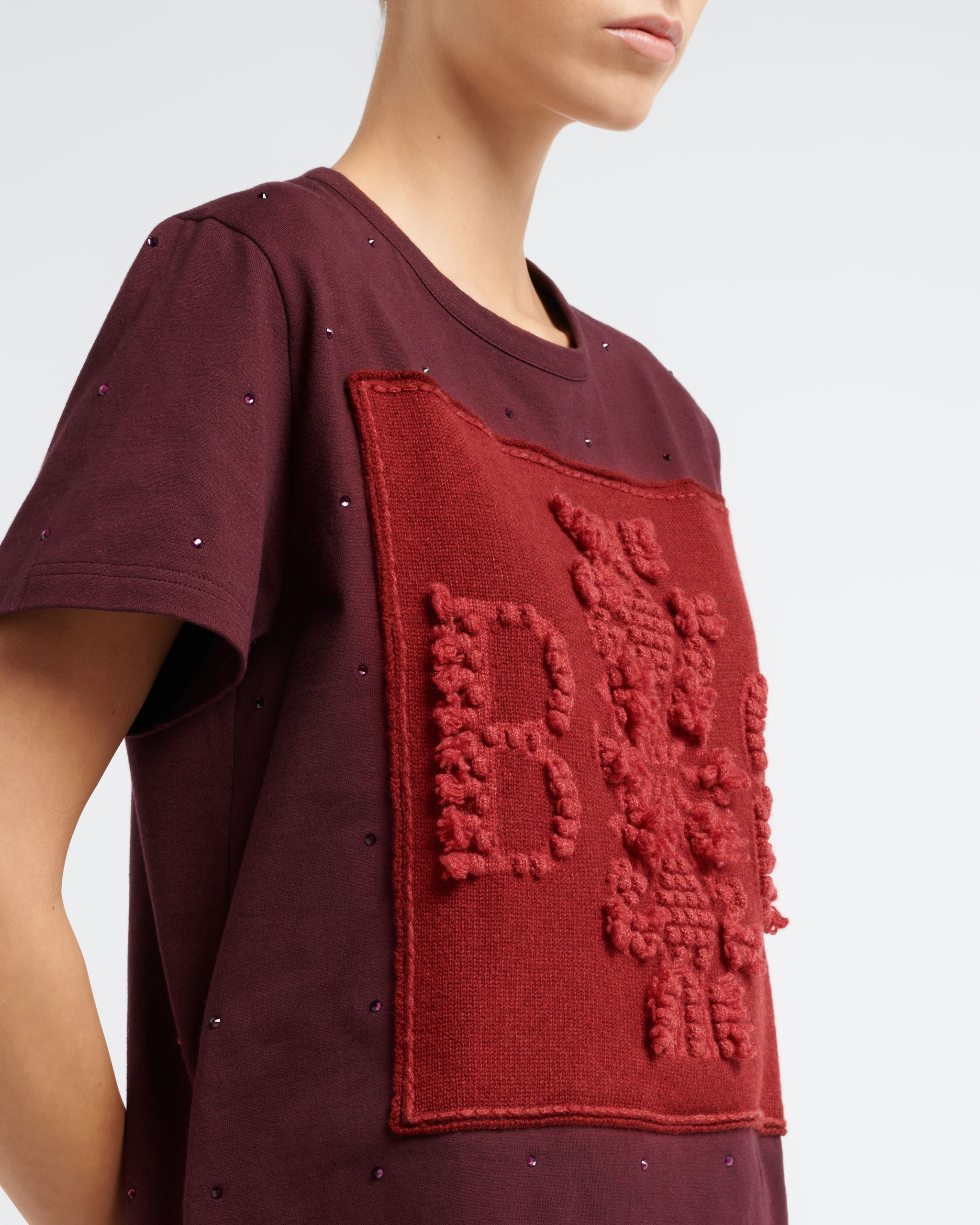 Sparkling T-Shirt with Barrie logo cashmere patch | Barrie - Barrie