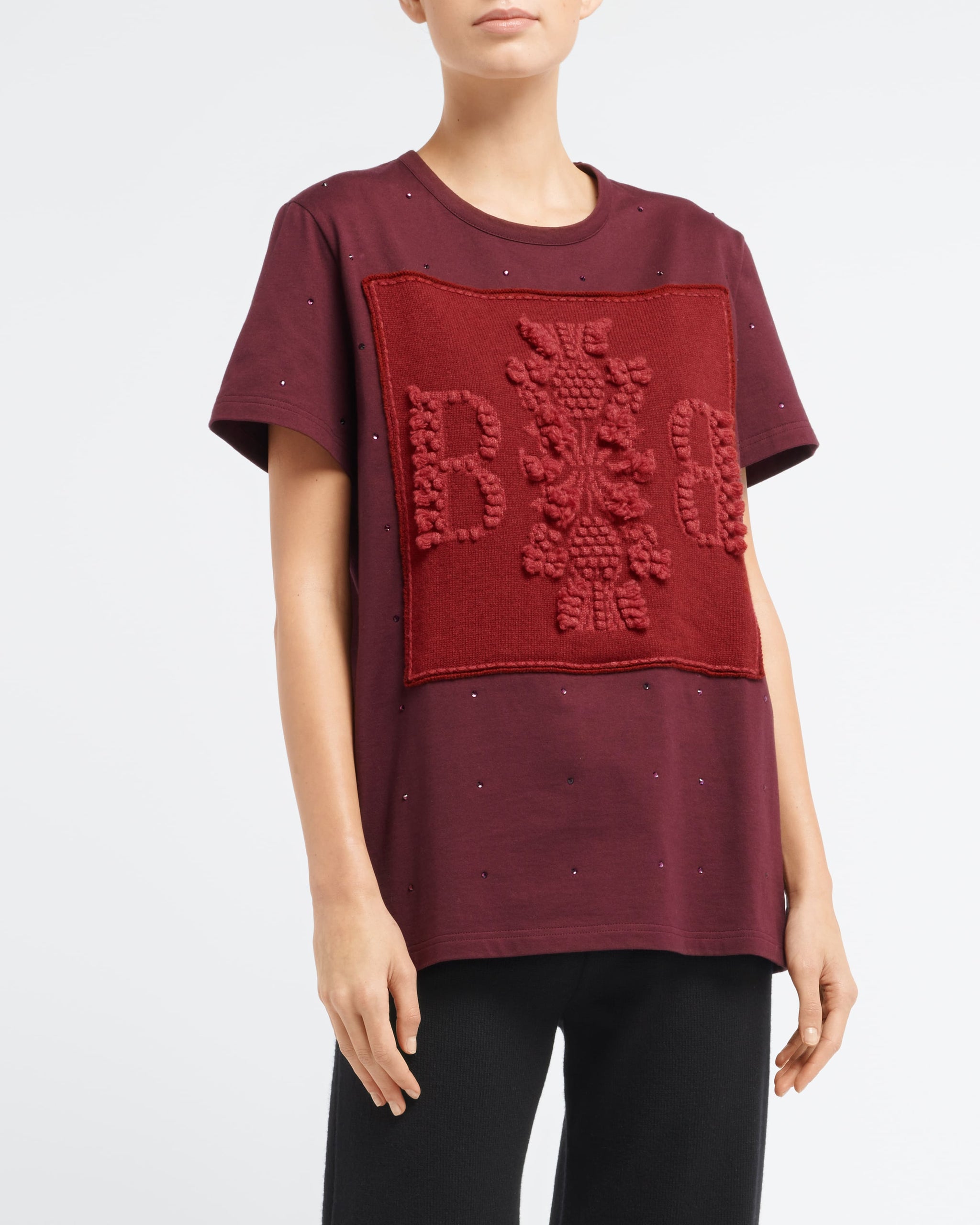 Sparkling T-Shirt with Barrie logo cashmere patch | Barrie - Barrie