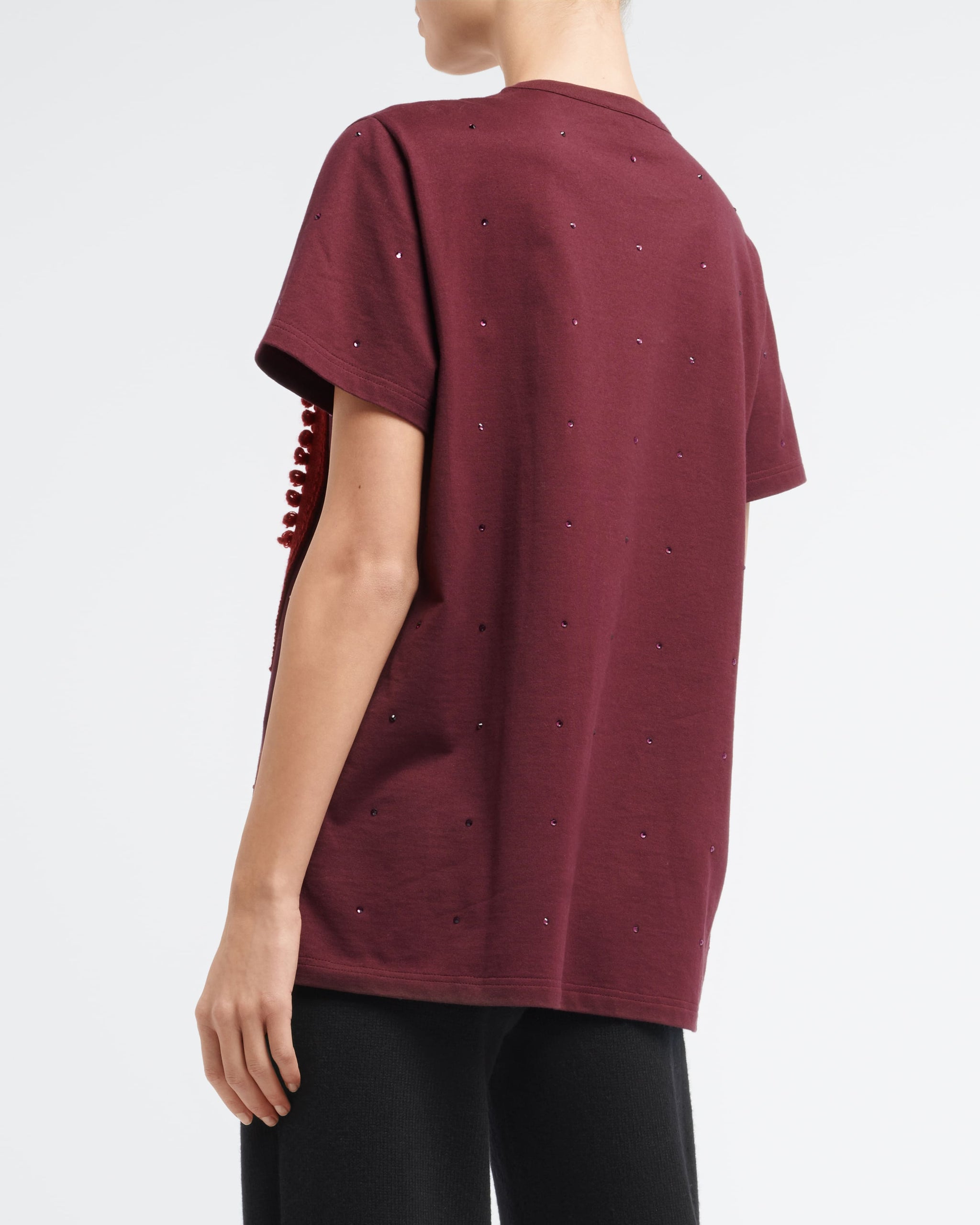 Sparkling T-Shirt with Barrie logo cashmere patch | Barrie - Barrie