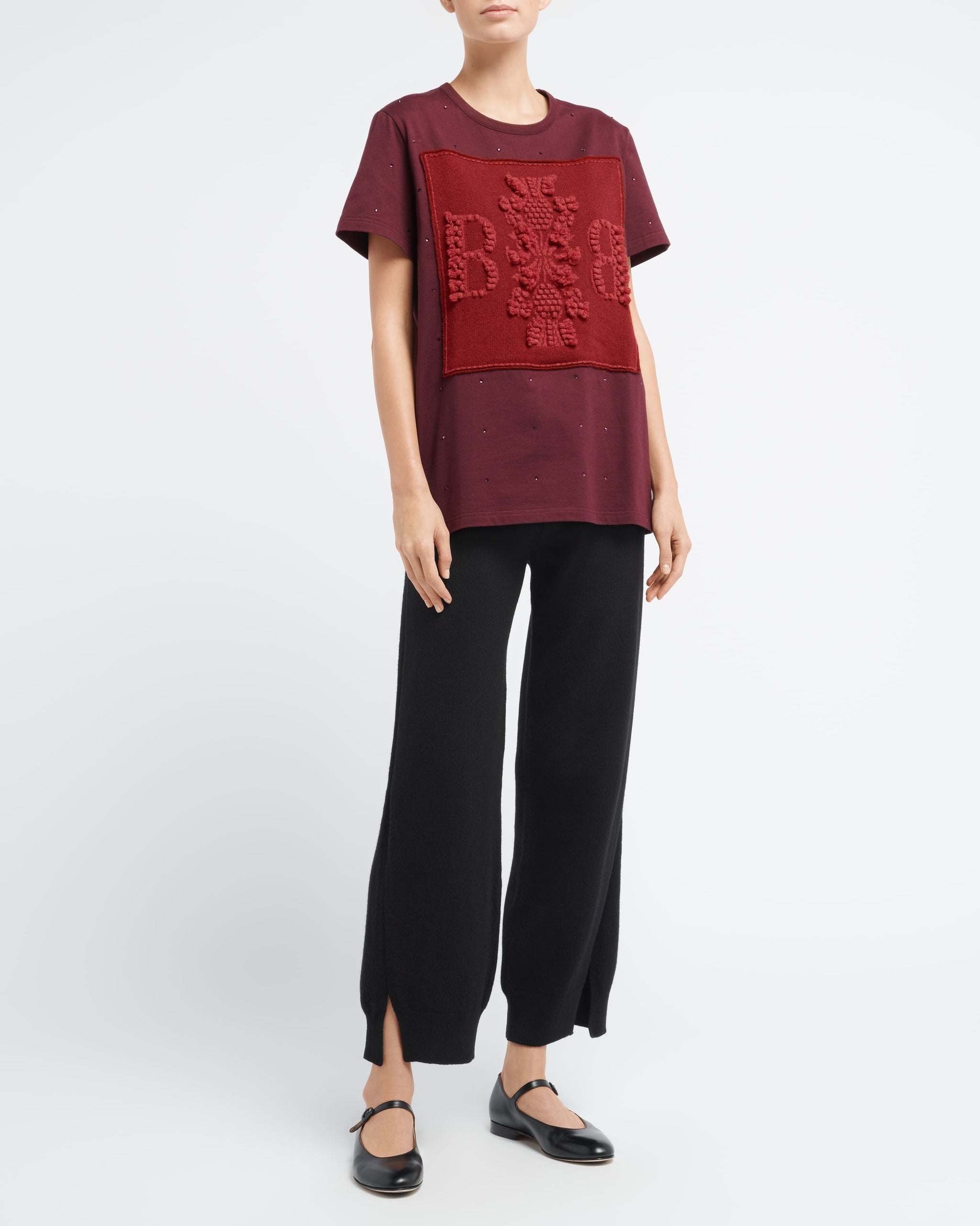 Sparkling T-Shirt with Barrie logo cashmere patch | Barrie - Barrie