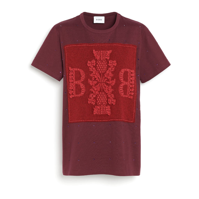 Sparkling T-Shirt with Barrie logo cashmere patch | Barrie - Barrie