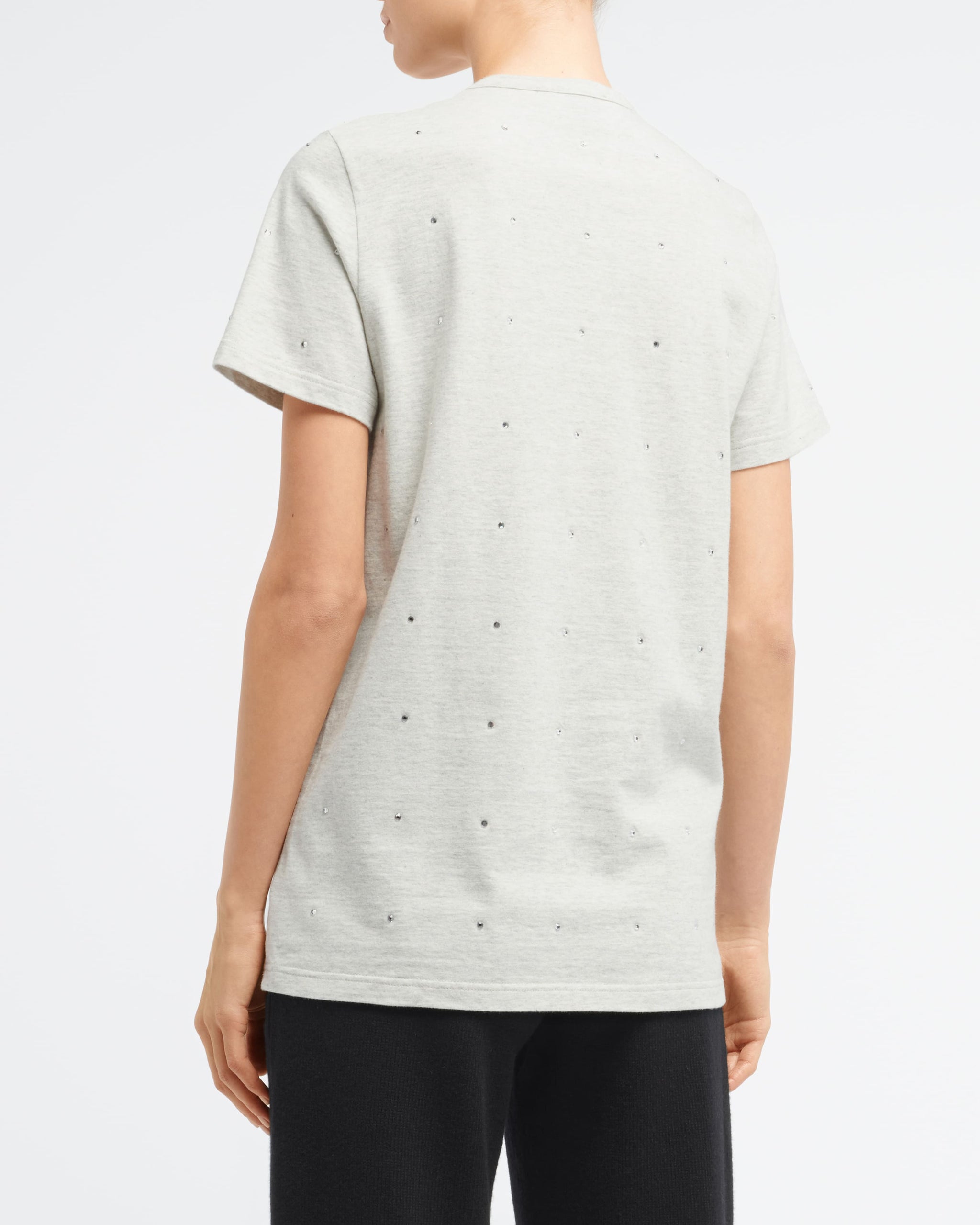 Sparkling T-Shirt with Barrie logo cashmere patch | Barrie - Barrie