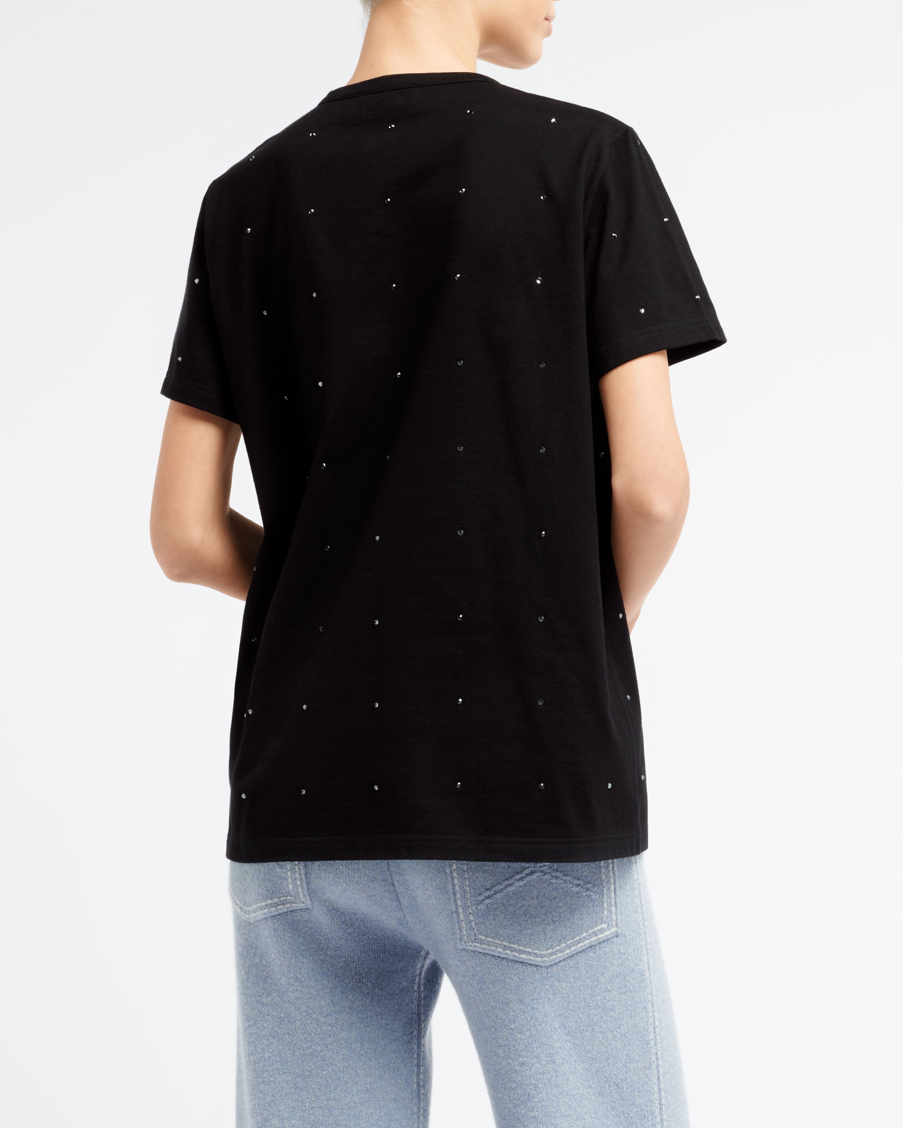 Sparkling T-Shirt with Barrie logo cashmere patch