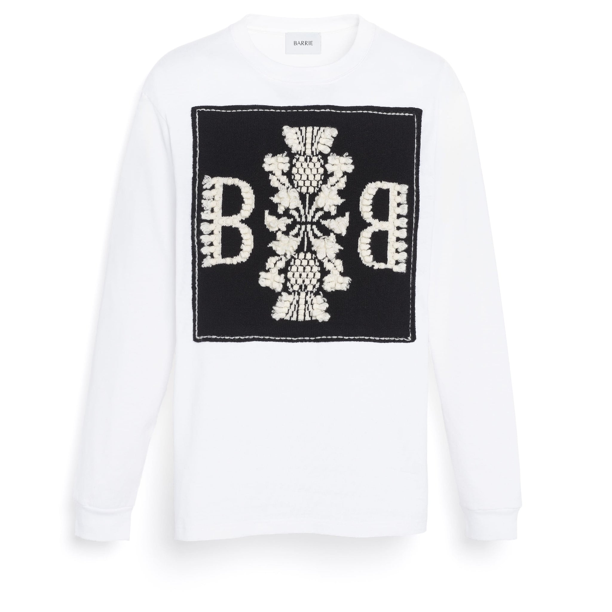 Long-sleeved T-shirt with cashmere B logo patch | Barrie - Barrie
