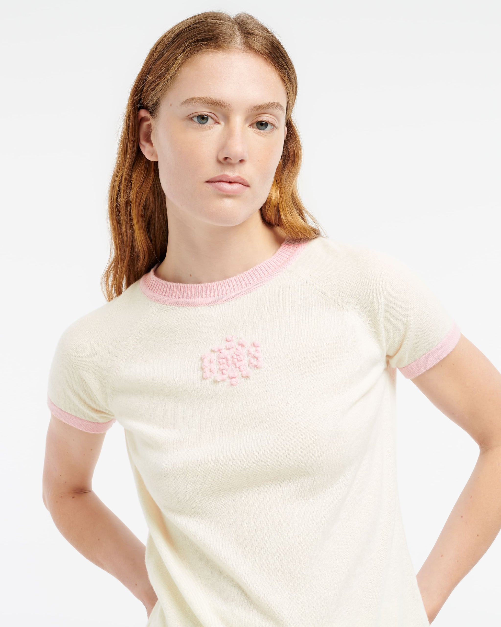 Cashmere top with B logo | Barrie - Barrie
