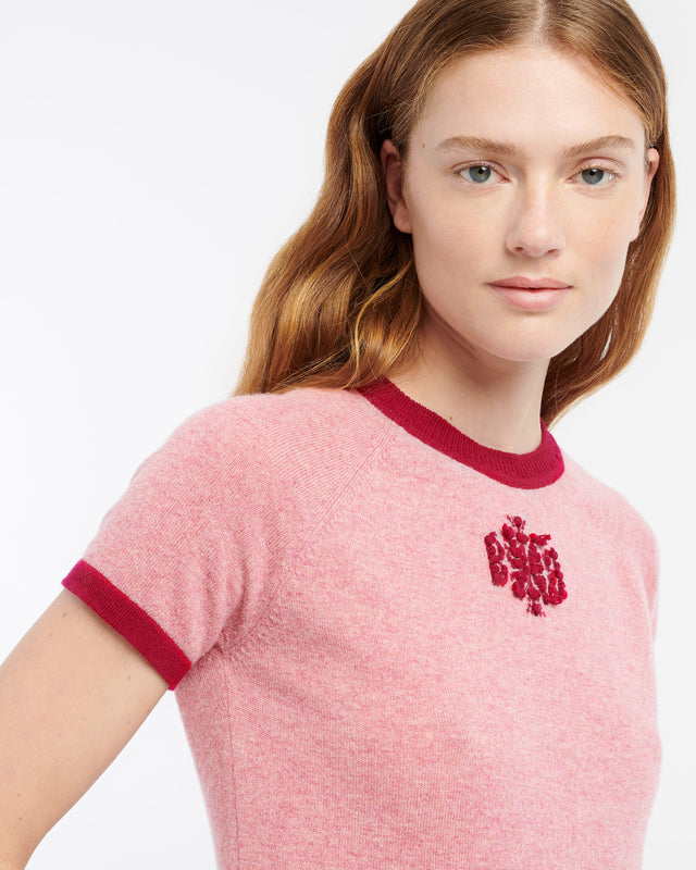 Top en cachemire chiné logo B | Barrie - Barrie