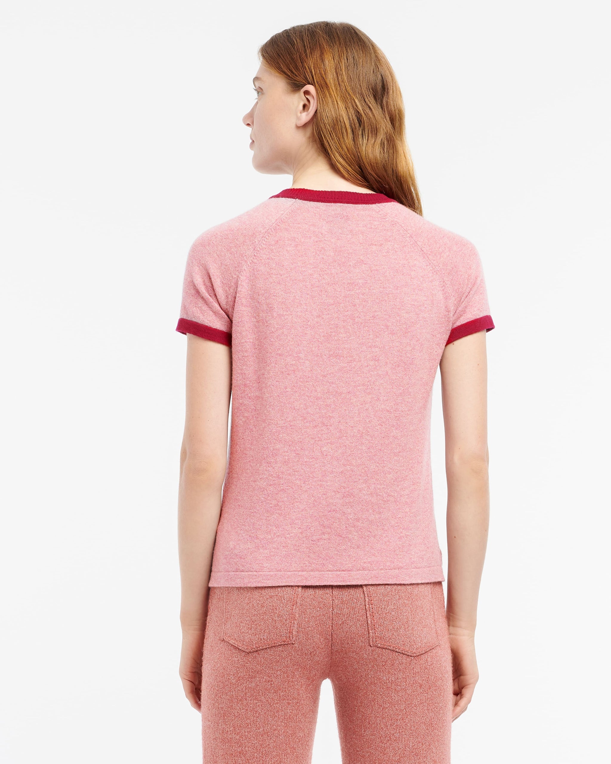 Mottled cashmere top with B logo | Barrie - Barrie