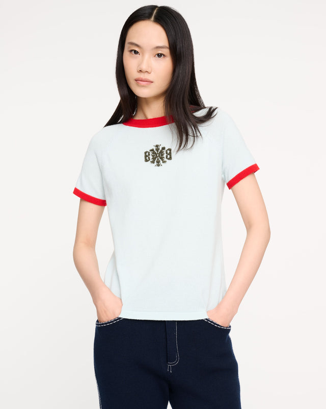 Cashmere top with B logo | Barrie - Barrie