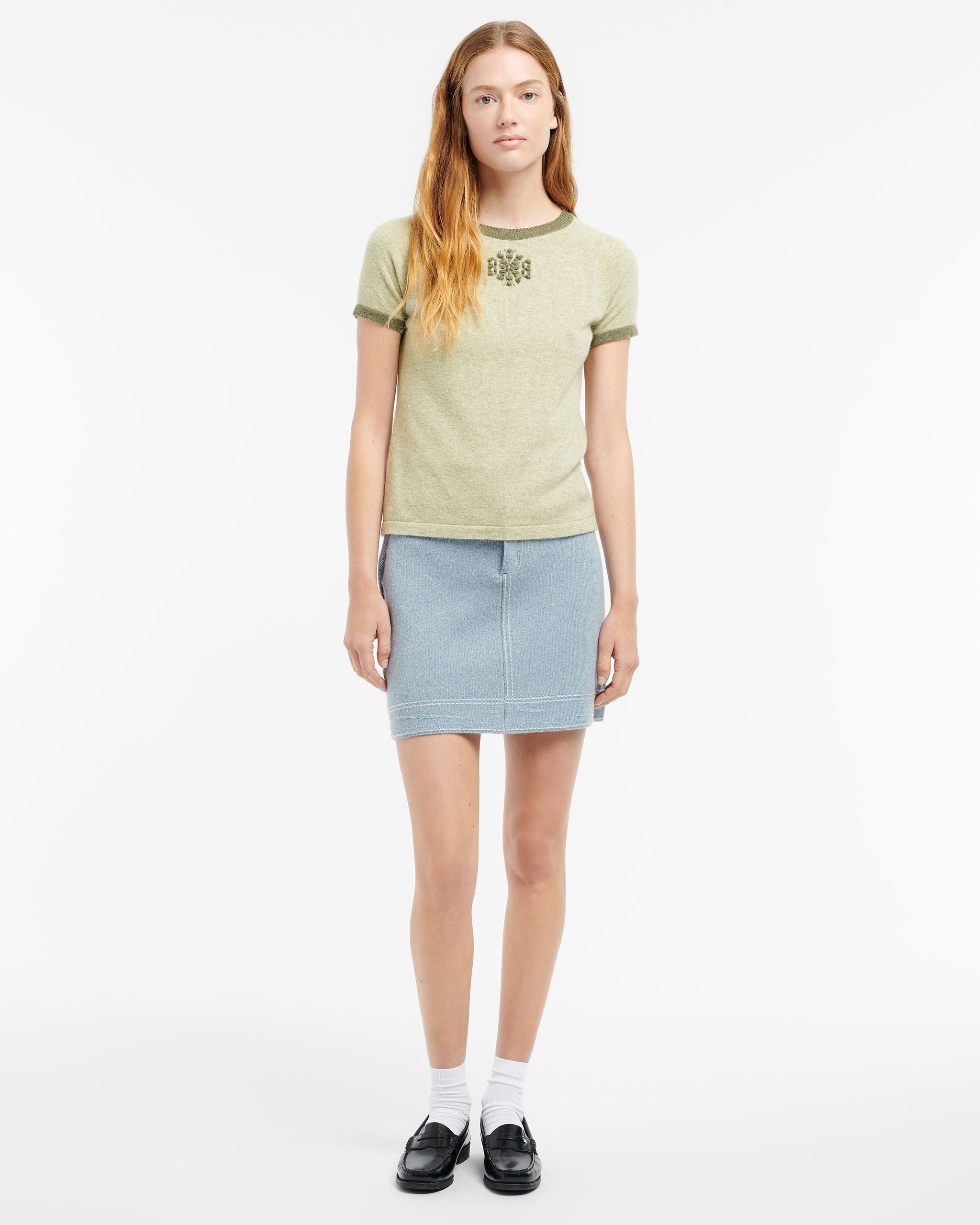 B 로고 혼색 캐시미어 탑 | Barrie - Barrie