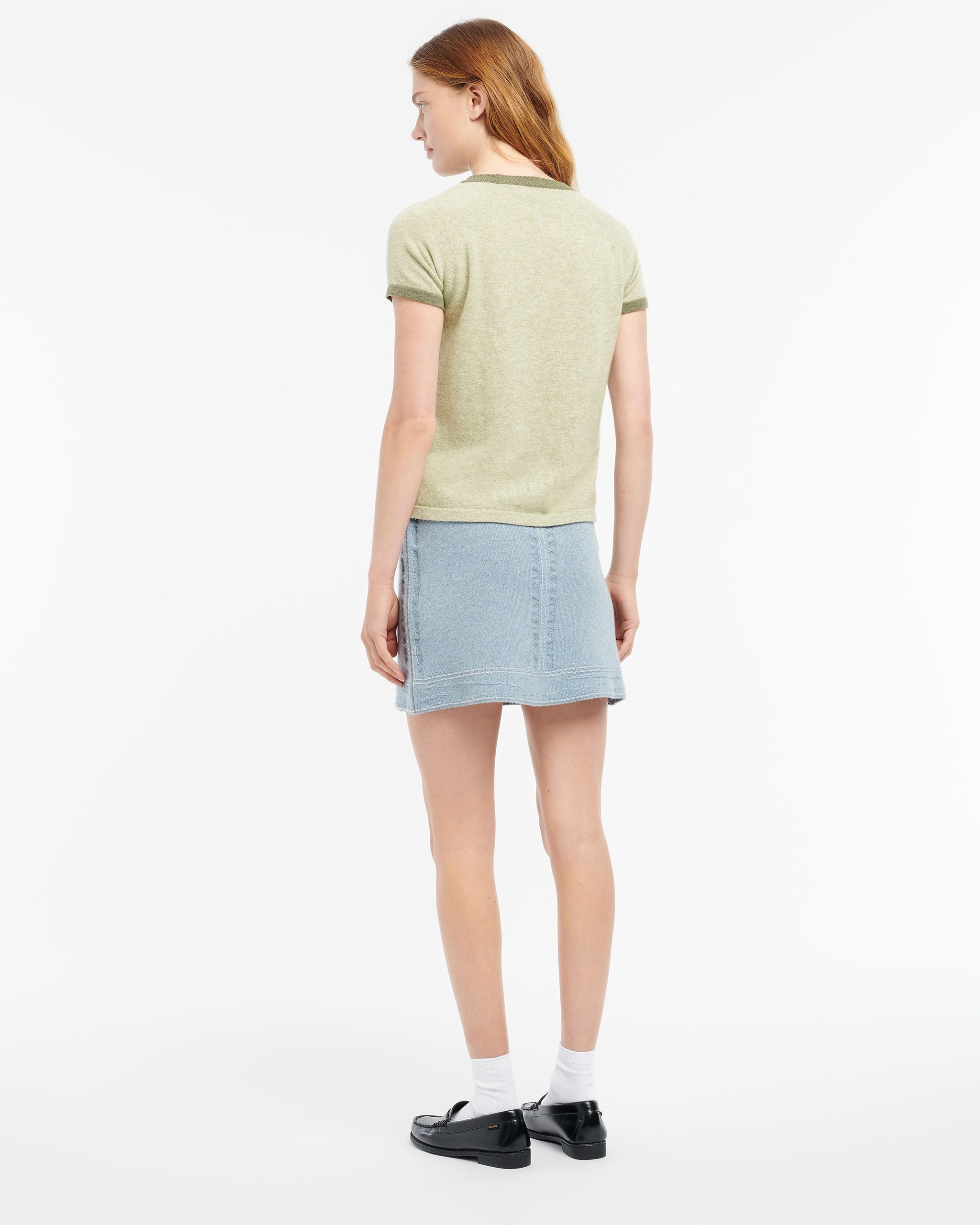 B 로고 혼색 캐시미어 탑 | Barrie - Barrie