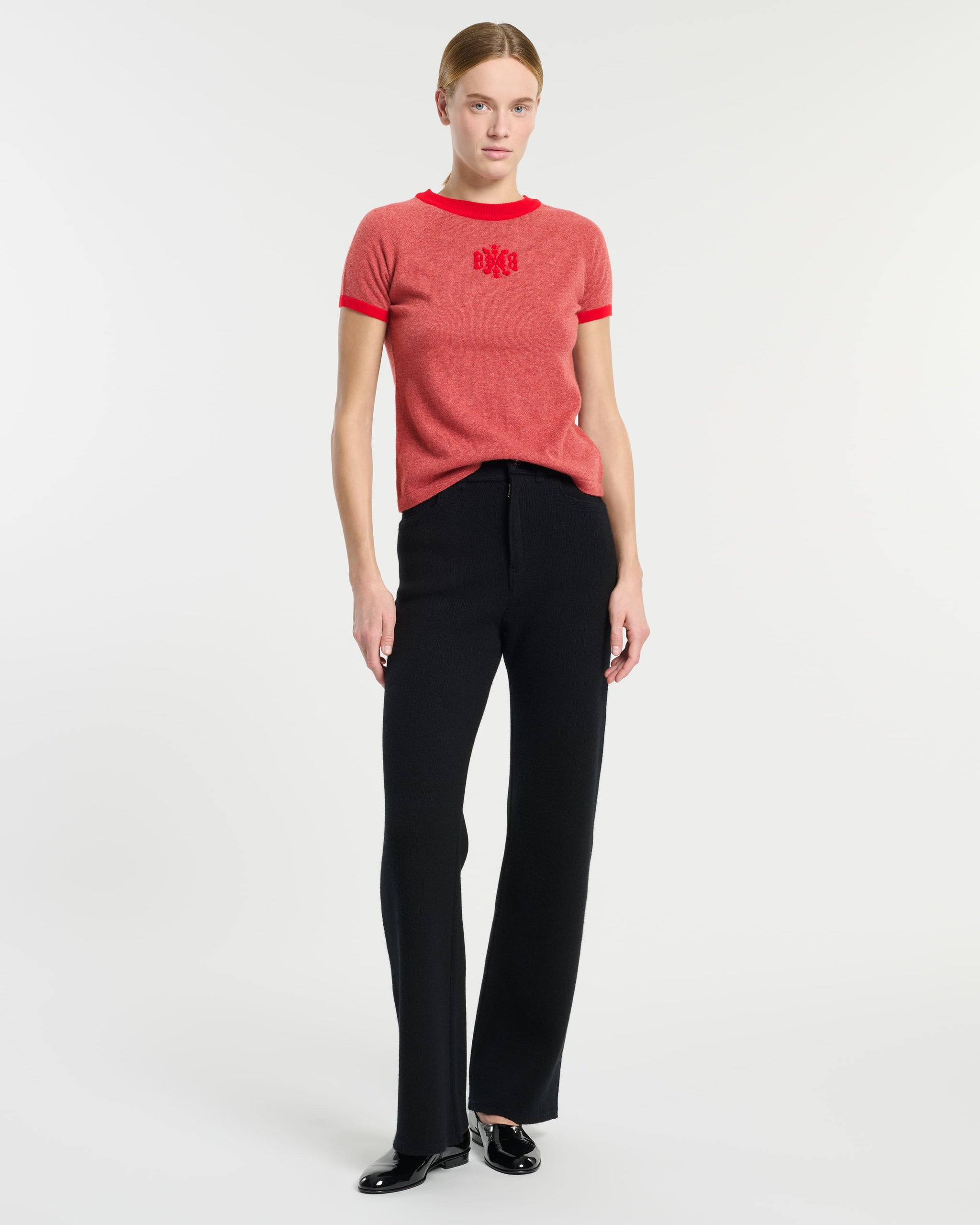 Cashmere top with B logo | Barrie - Barrie