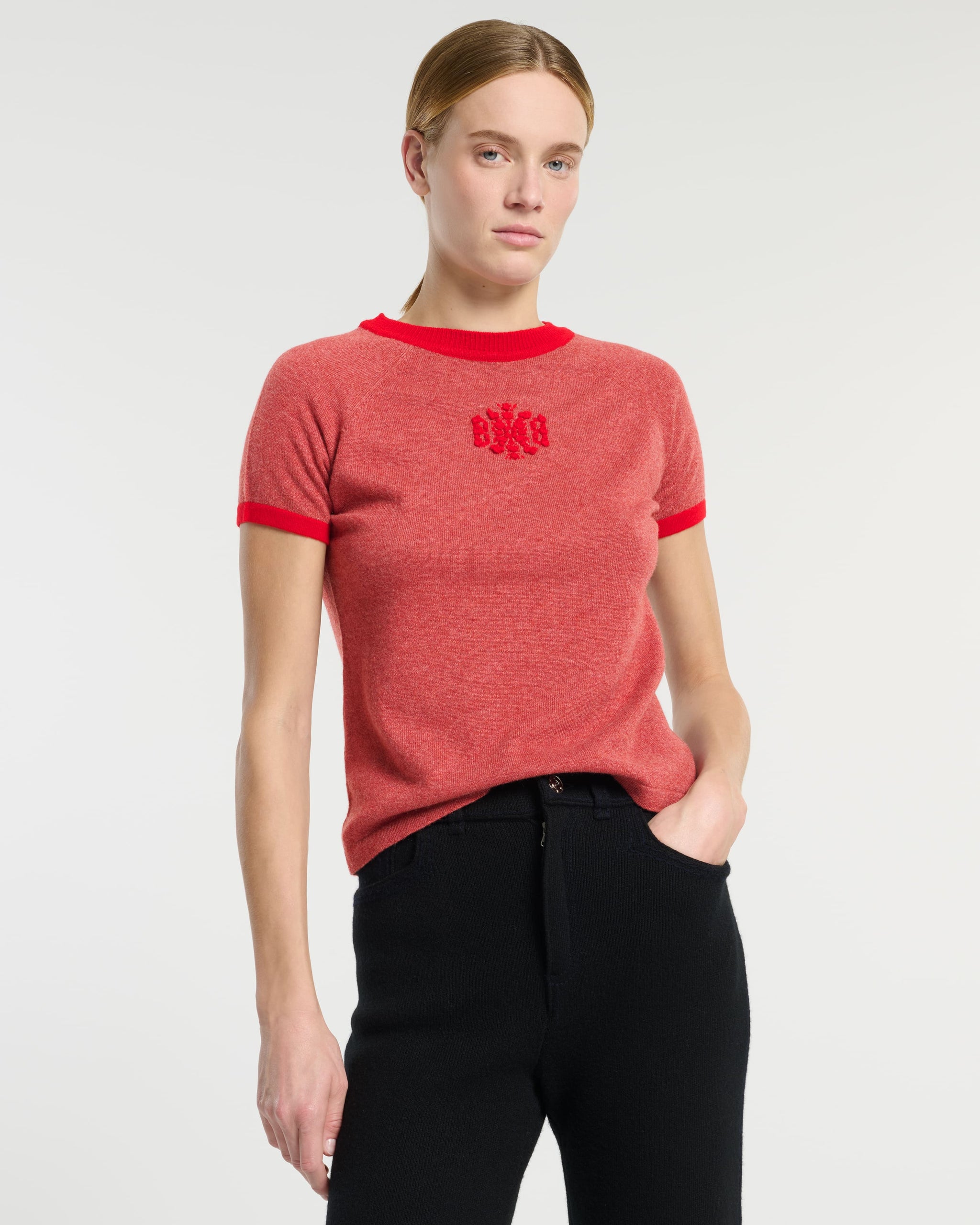 Cashmere top with B logo | Barrie - Barrie