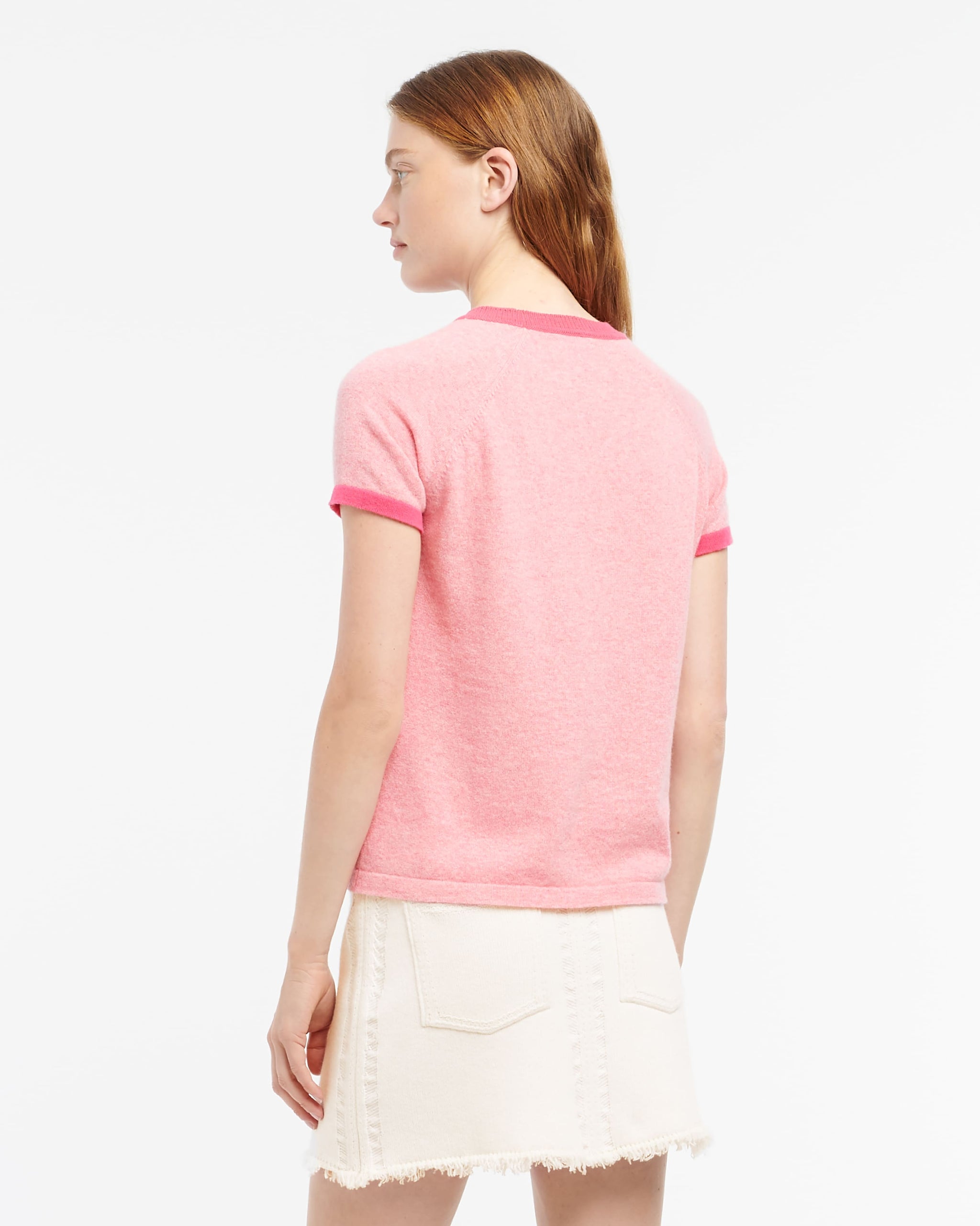 Mottled cashmere top with B logo | Barrie - Barrie