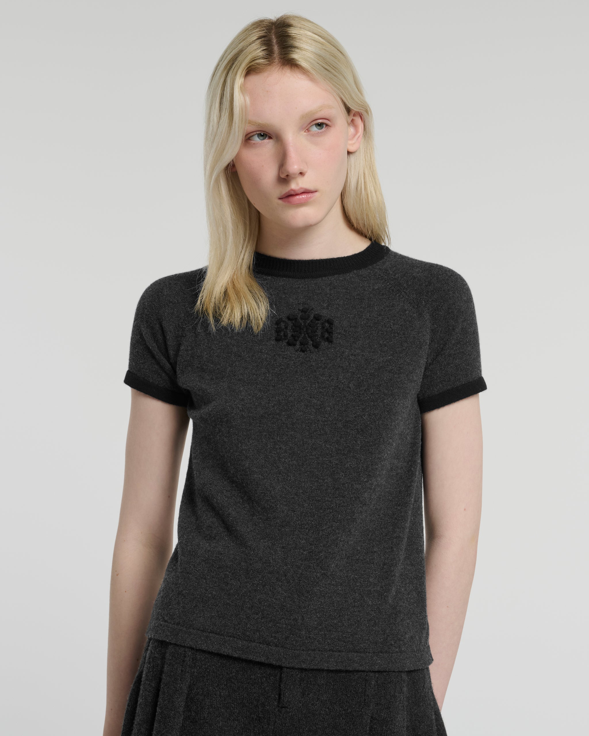 B 로고 혼색 캐시미어 탑 | Barrie - Barrie