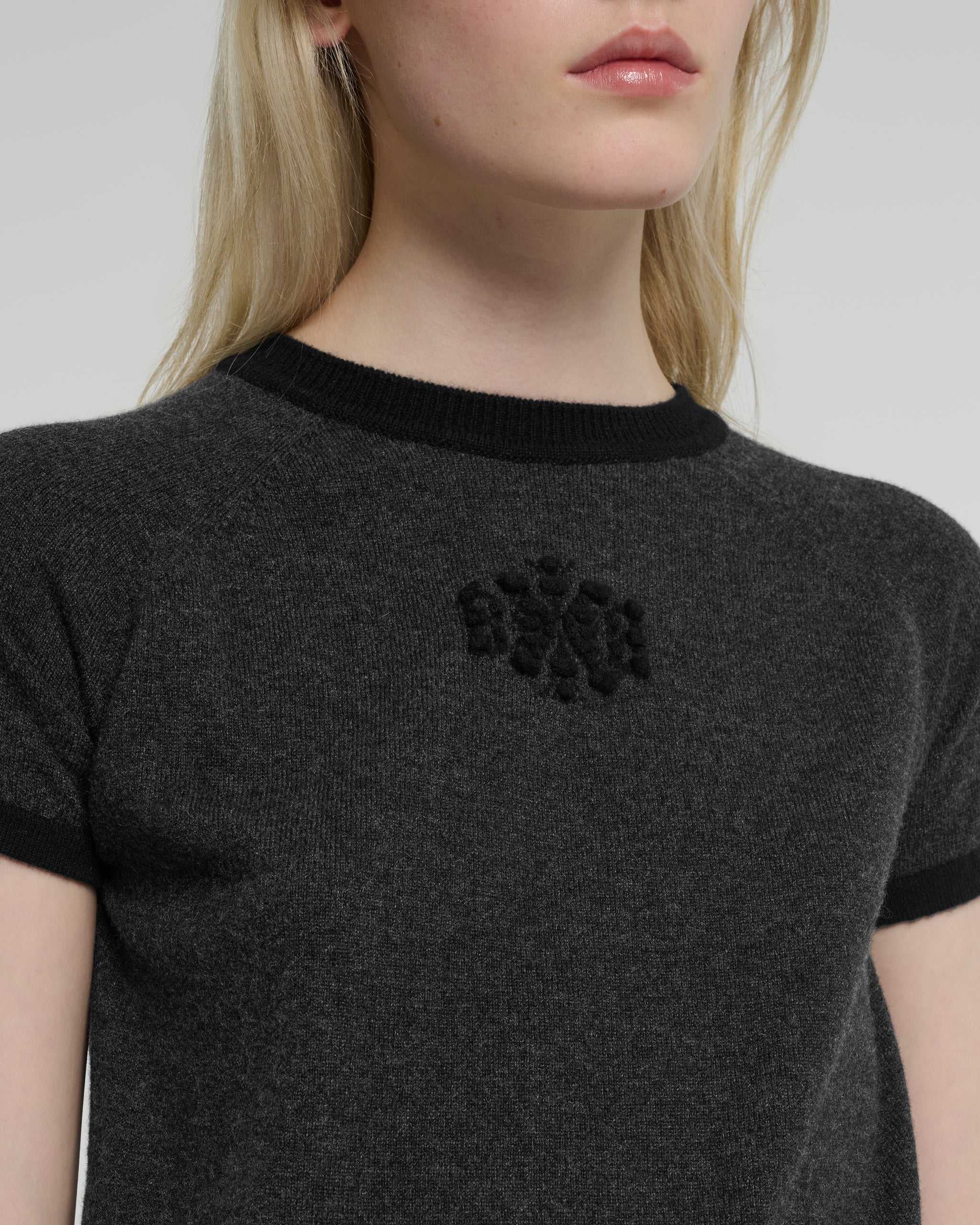 Cashmere top with B logo | Barrie - Barrie
