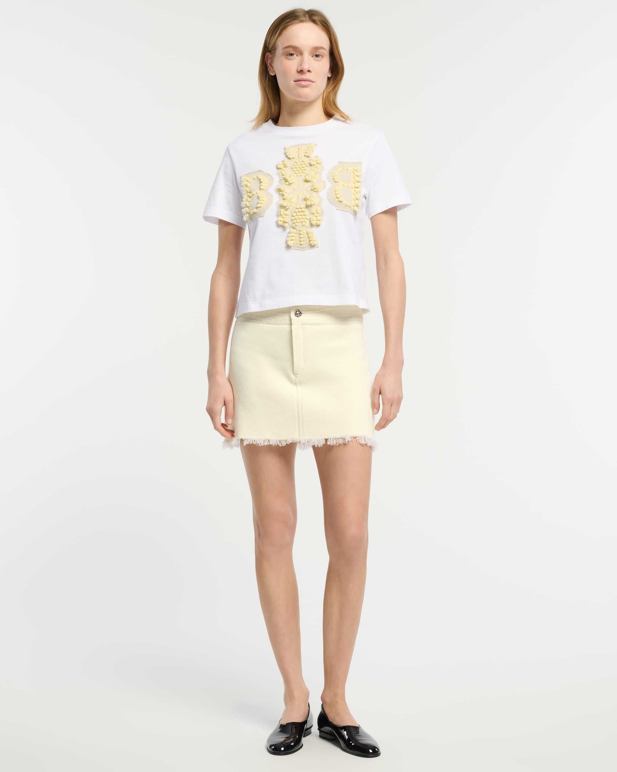 T-Shirt court avec logo B en cachemire | Barrie - Barrie