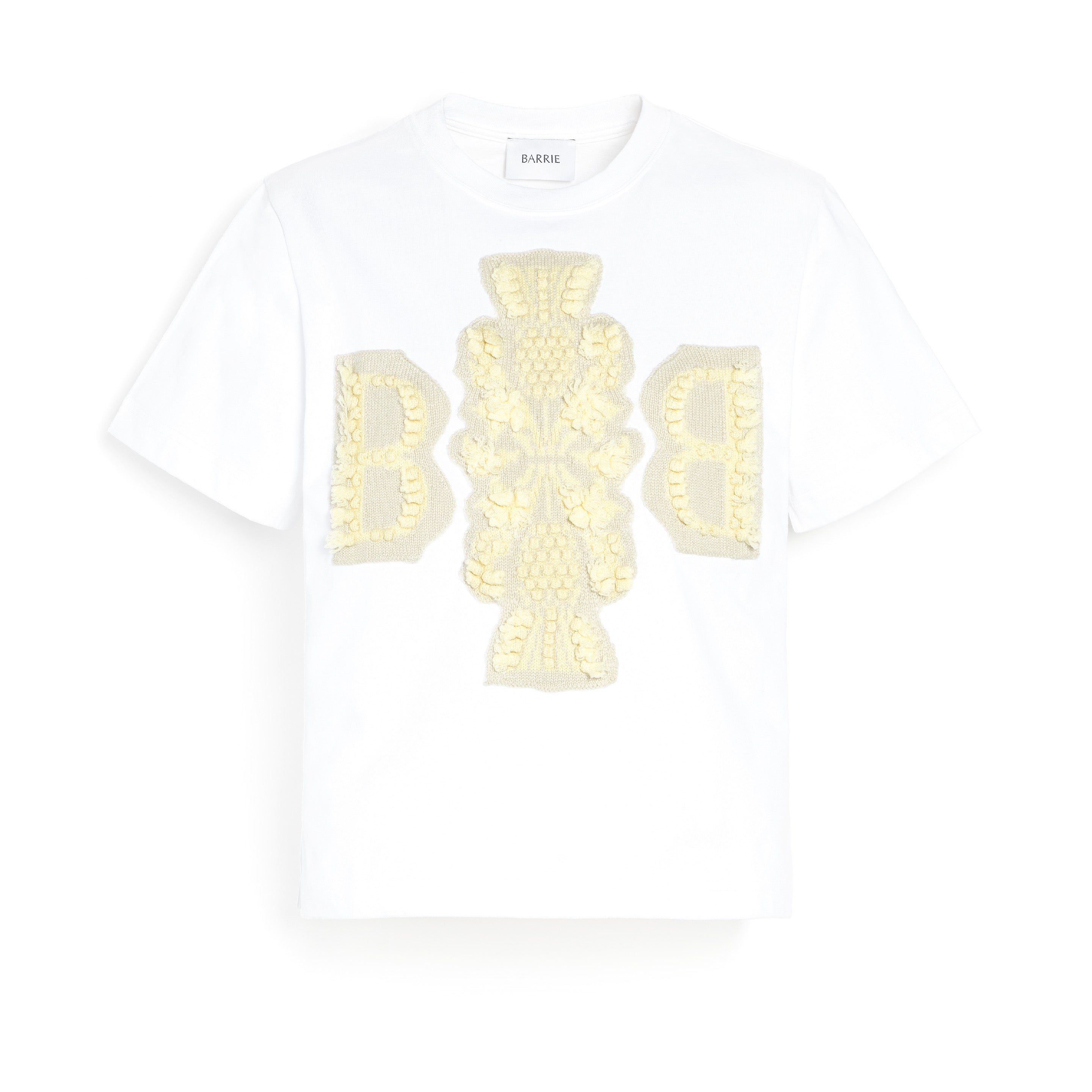 Cropped T-shirt with Barrie logo cashmere patch