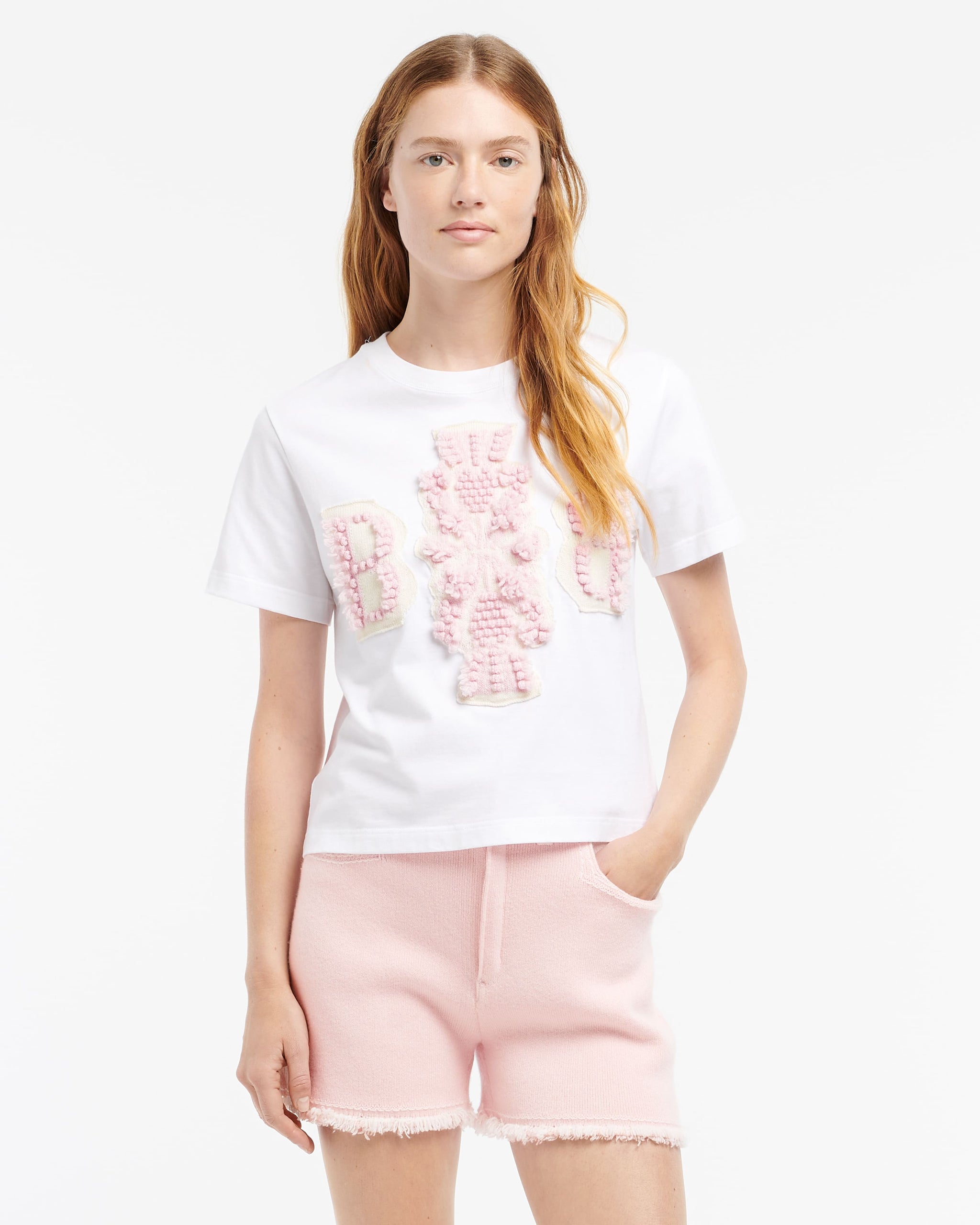 Cropped T-shirt with Barrie logo cashmere patch | Barrie - Barrie