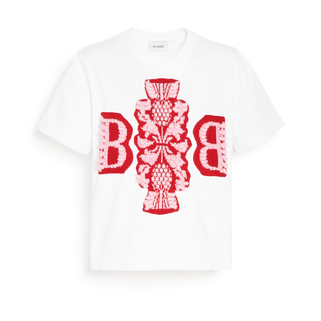 Cropped T-shirt with Barrie logo cashmere patch | Barrie - Barrie