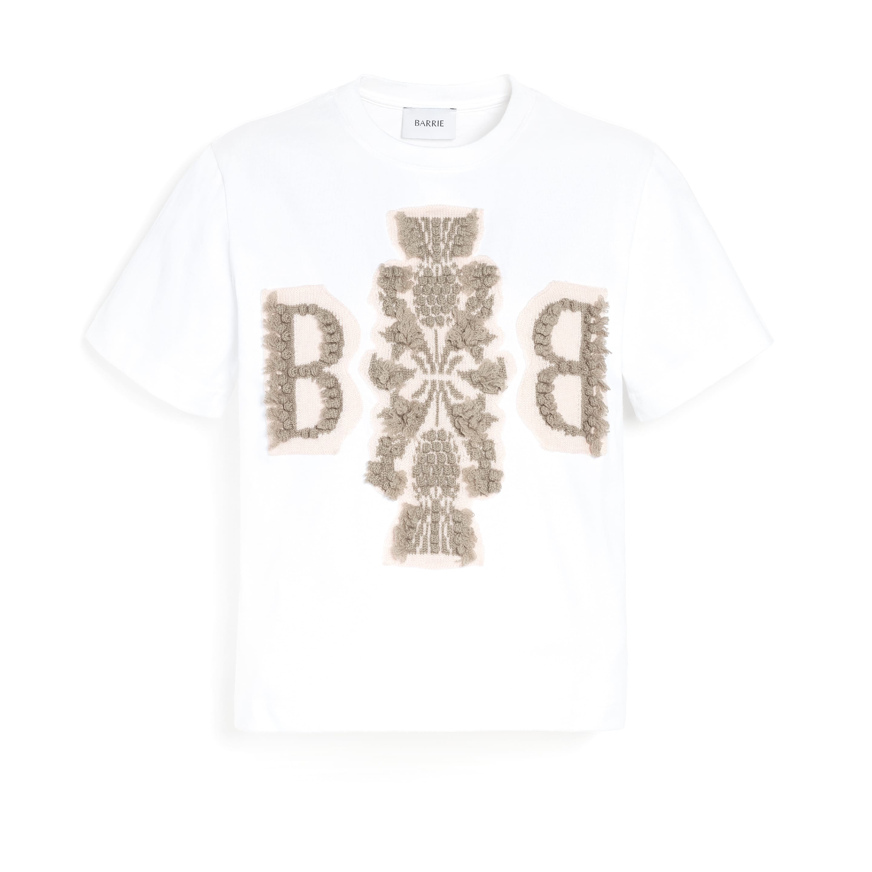 Cropped T-shirt with Barrie logo cashmere patch