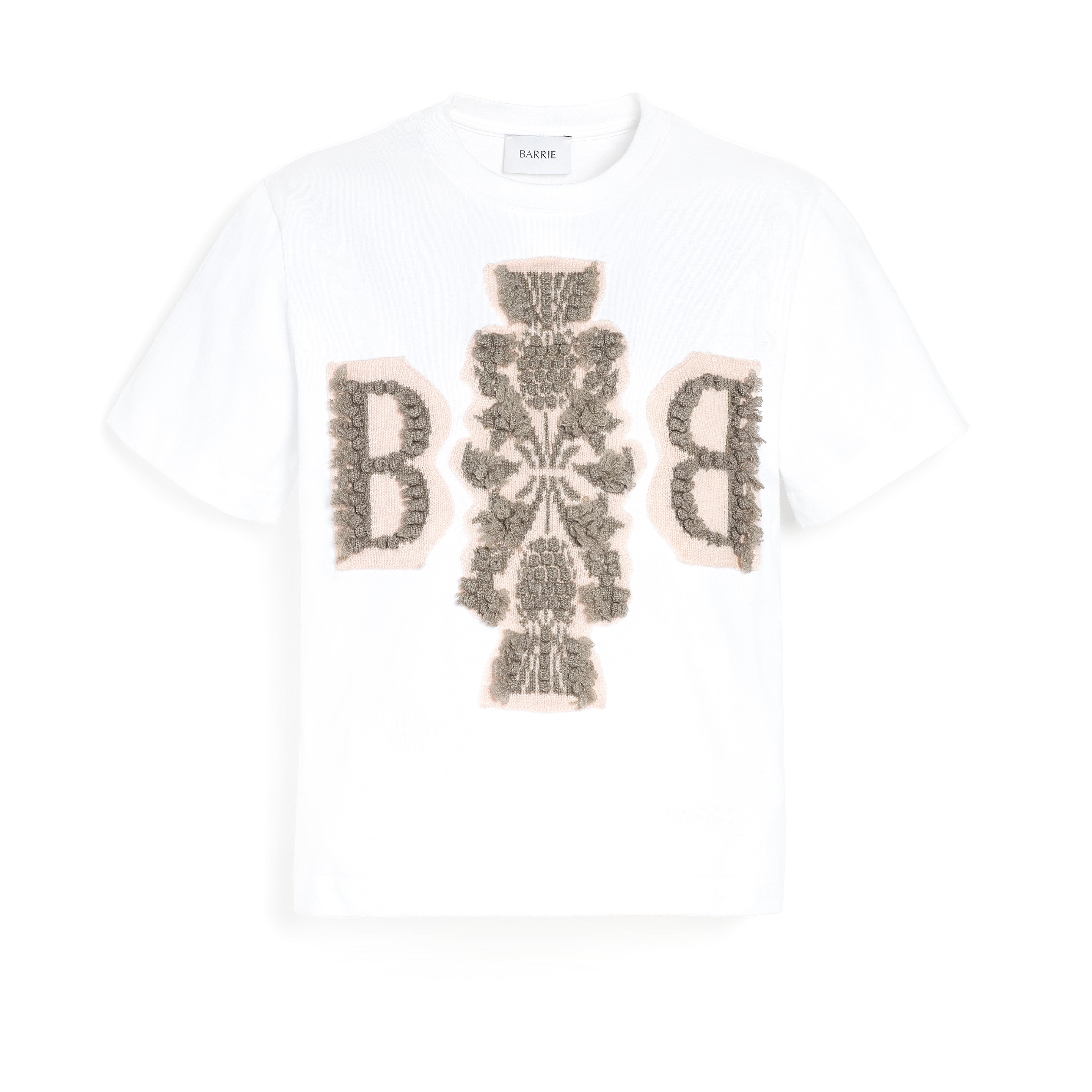 Cropped T-shirt with Barrie logo cashmere patch