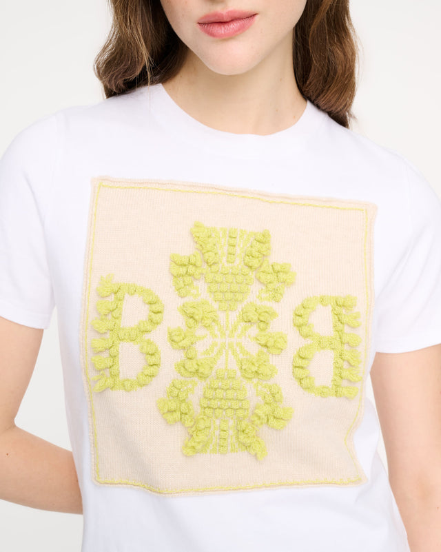 T-Shirt avec patch logo B en cachemire | Barrie - Barrie