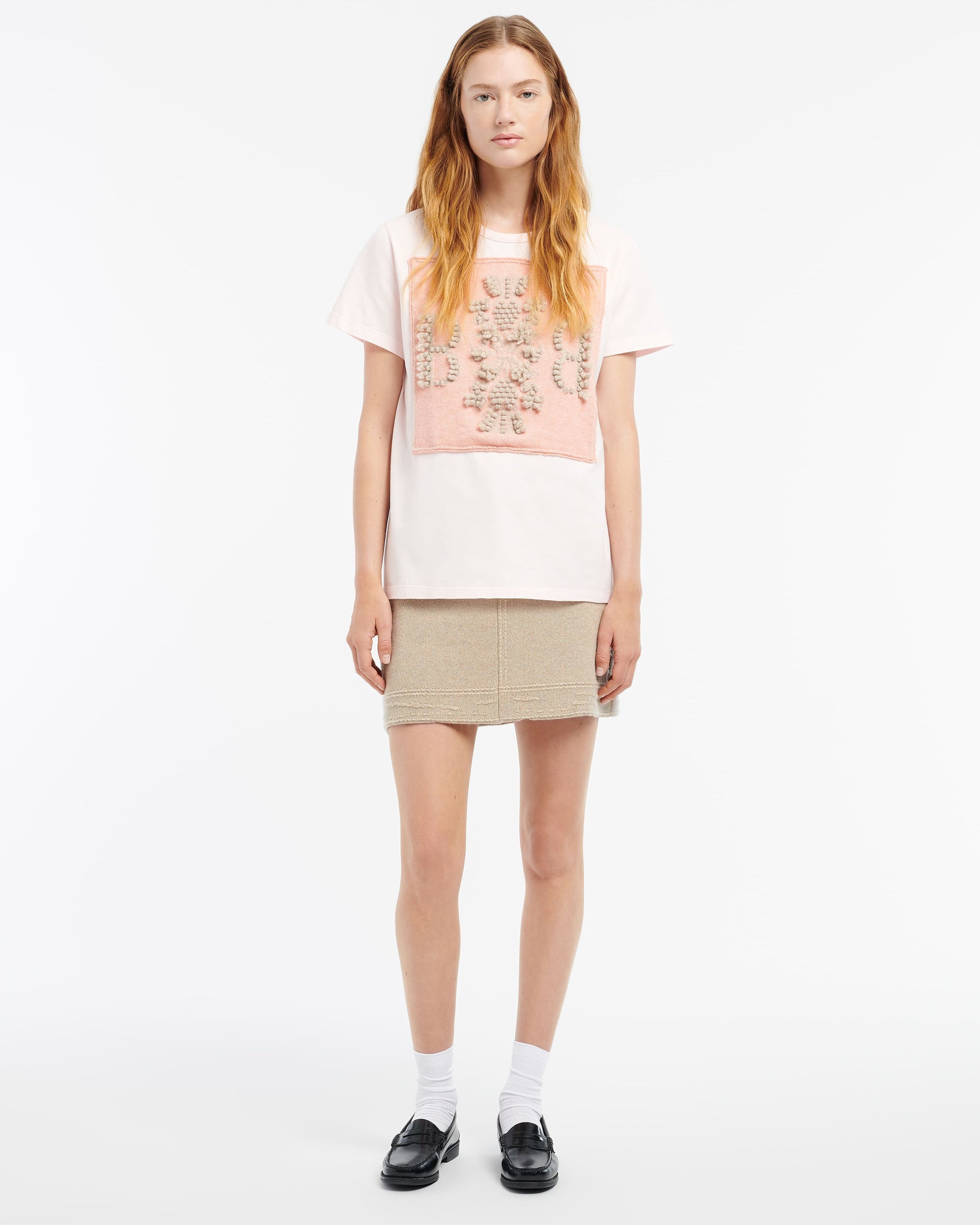 캐시미어 B 로고 패치 장식 티셔츠 | Barrie - Barrie