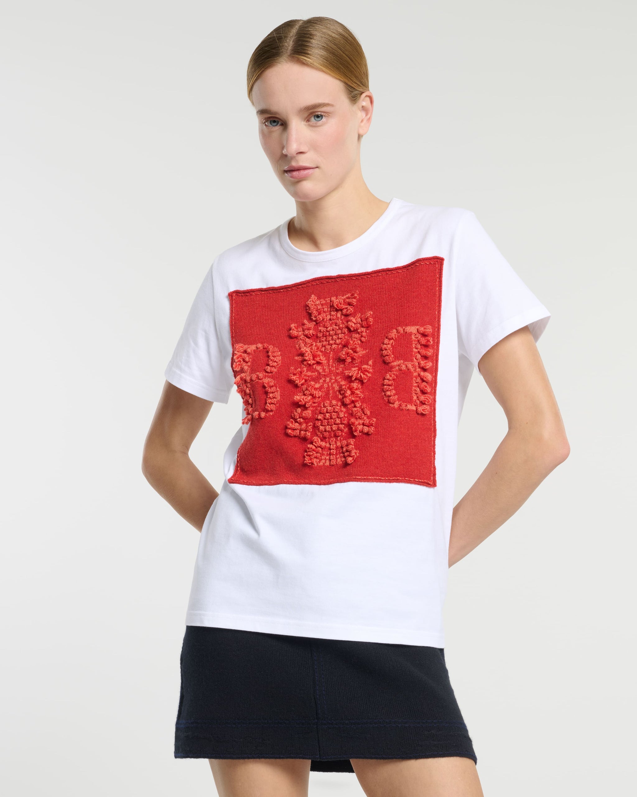 T-shirt with Barrie logo cashmere patch | Barrie - Barrie