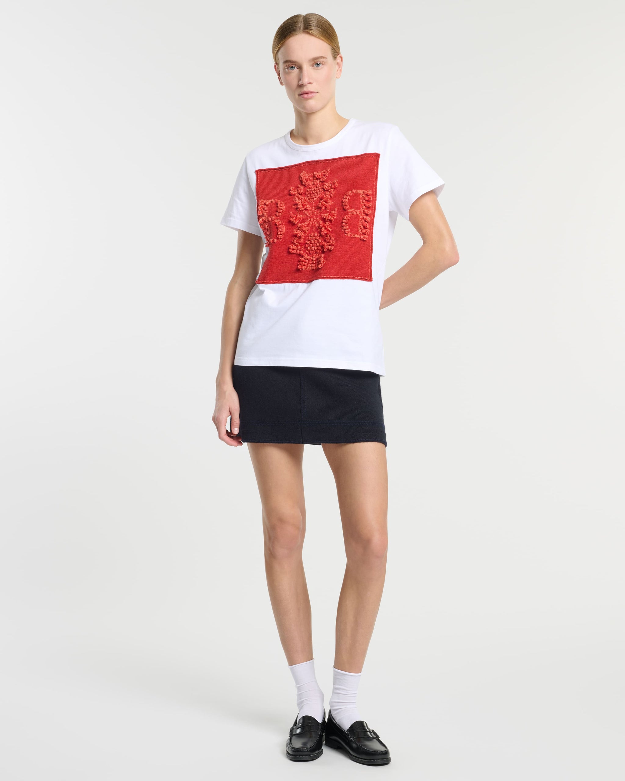 T-shirt with Barrie logo cashmere patch | Barrie - Barrie