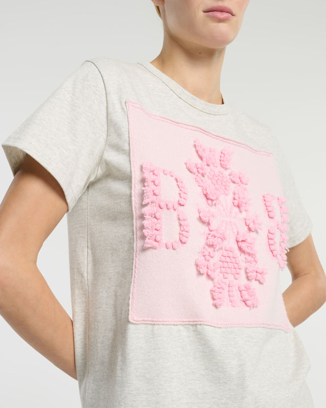 T-Shirt avec patch logo B en cachemire | Barrie - Barrie