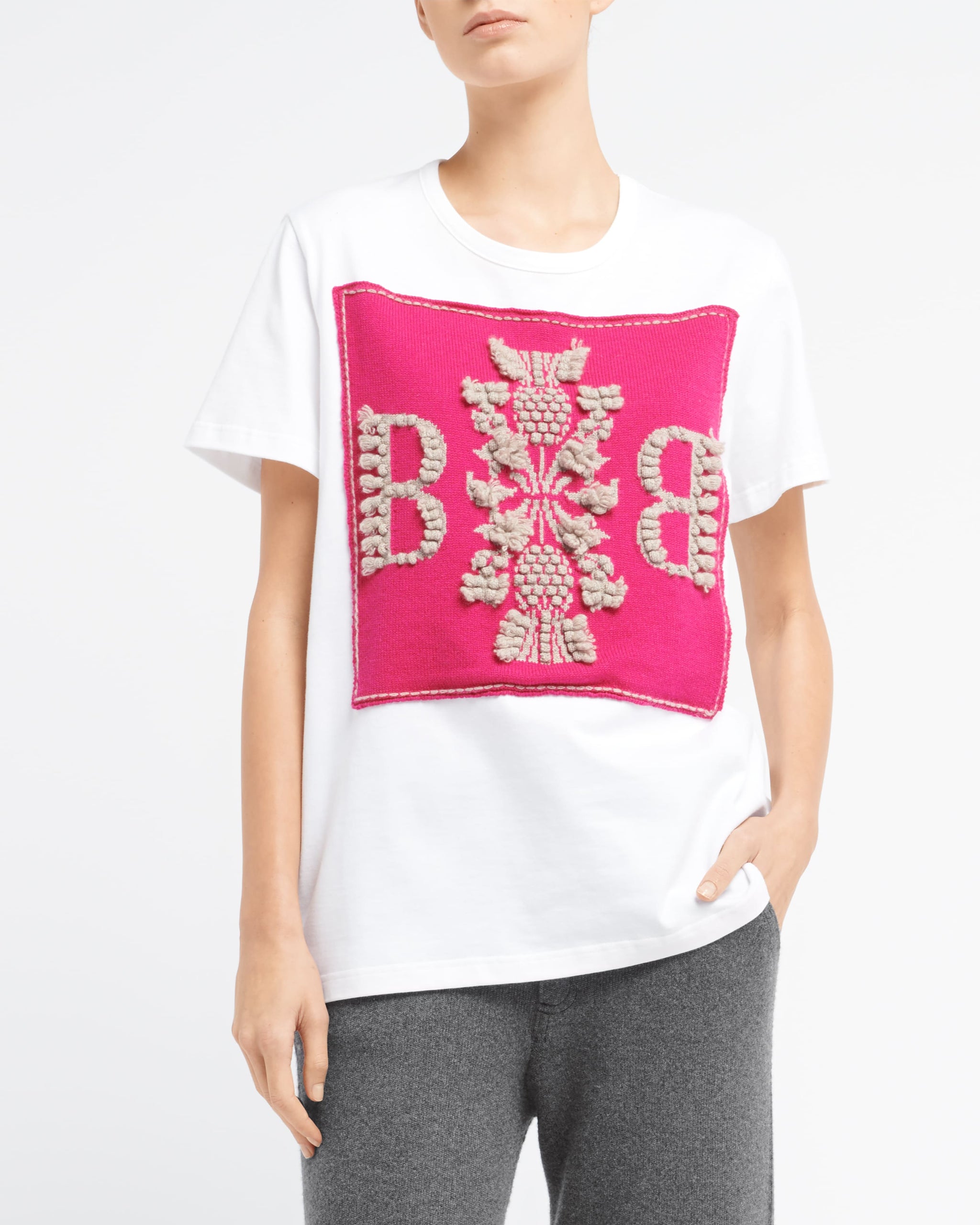 T-shirt with Barrie logo cashmere patch | Barrie - Barrie