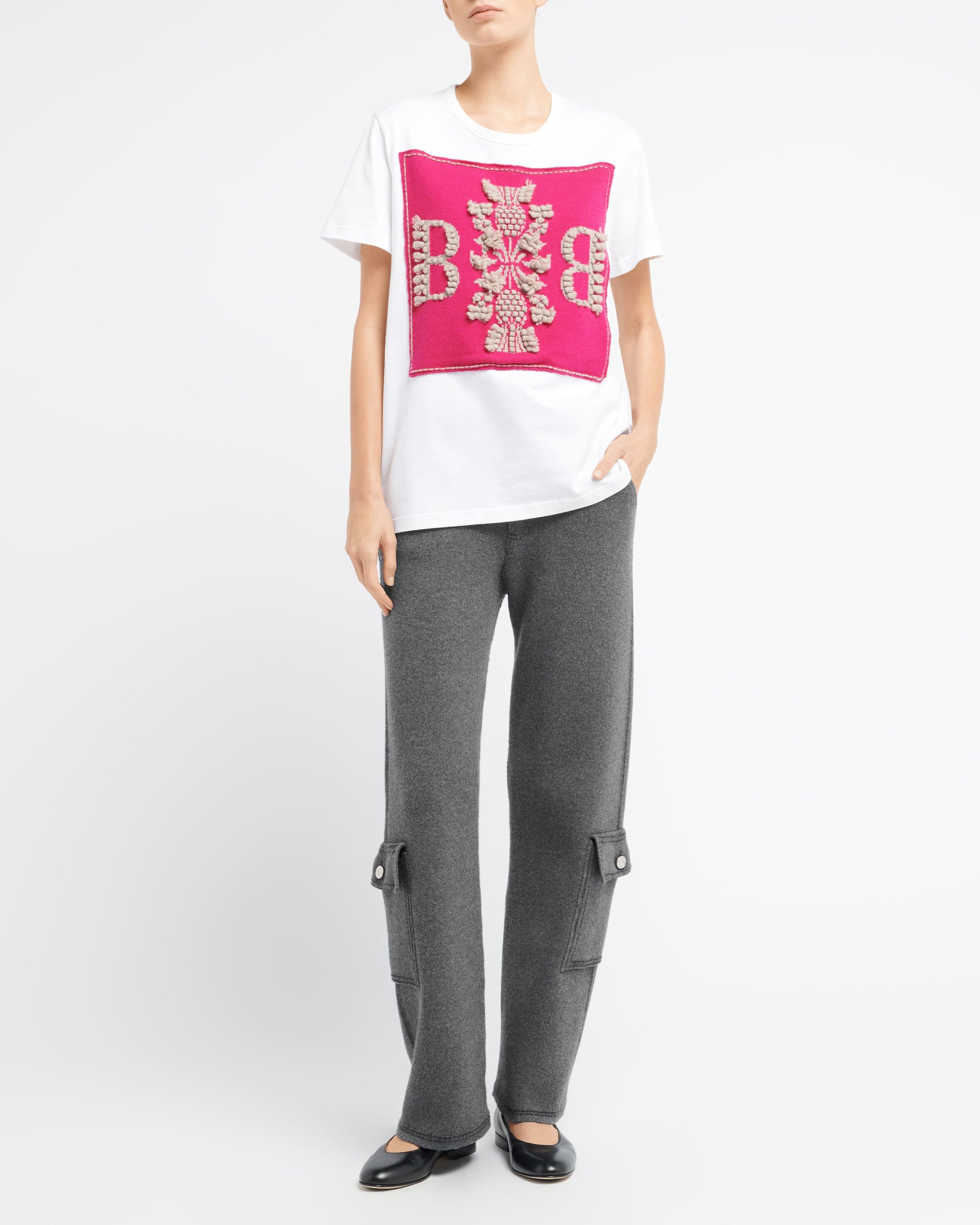 T-shirt with Barrie logo cashmere patch | Barrie - Barrie